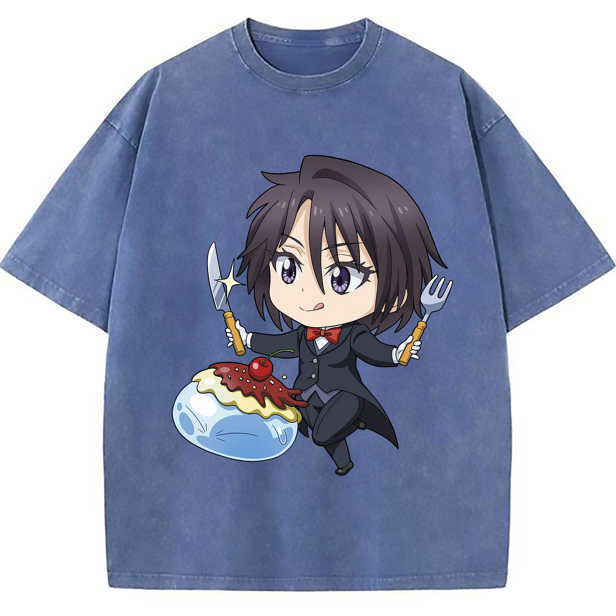 （画像用） 転スラ Regarding Reincarnated to Slime 綿100% ヴィンテージ風 半袖Tシャツ（フロントプリント）
