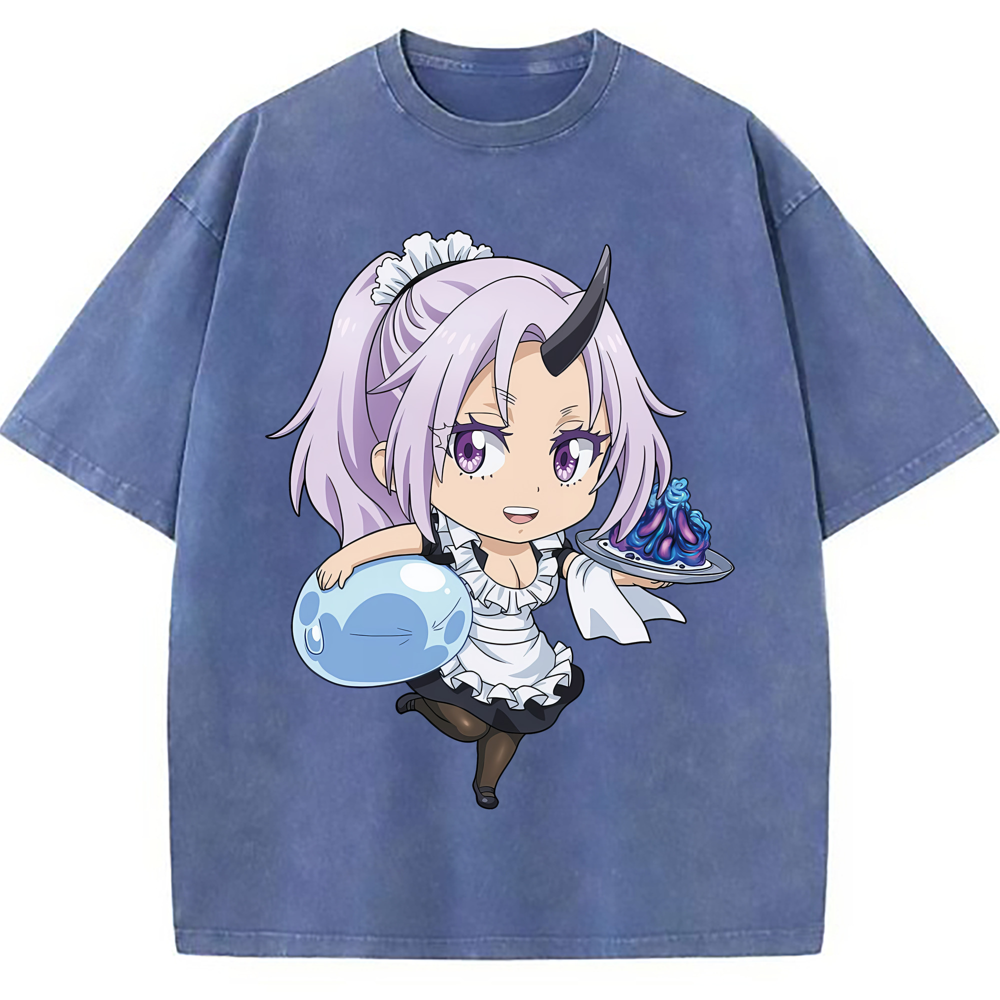 （画像用） 転スラ Regarding Reincarnated to Slime 綿100% ヴィンテージ風 半袖Tシャツ（フロントプリント）