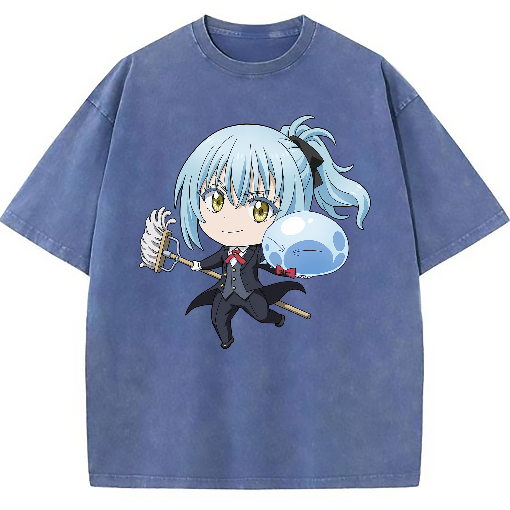 （画像用） 転スラ Regarding Reincarnated to Slime 綿100% ヴィンテージ風 半袖Tシャツ（フロントプリント）