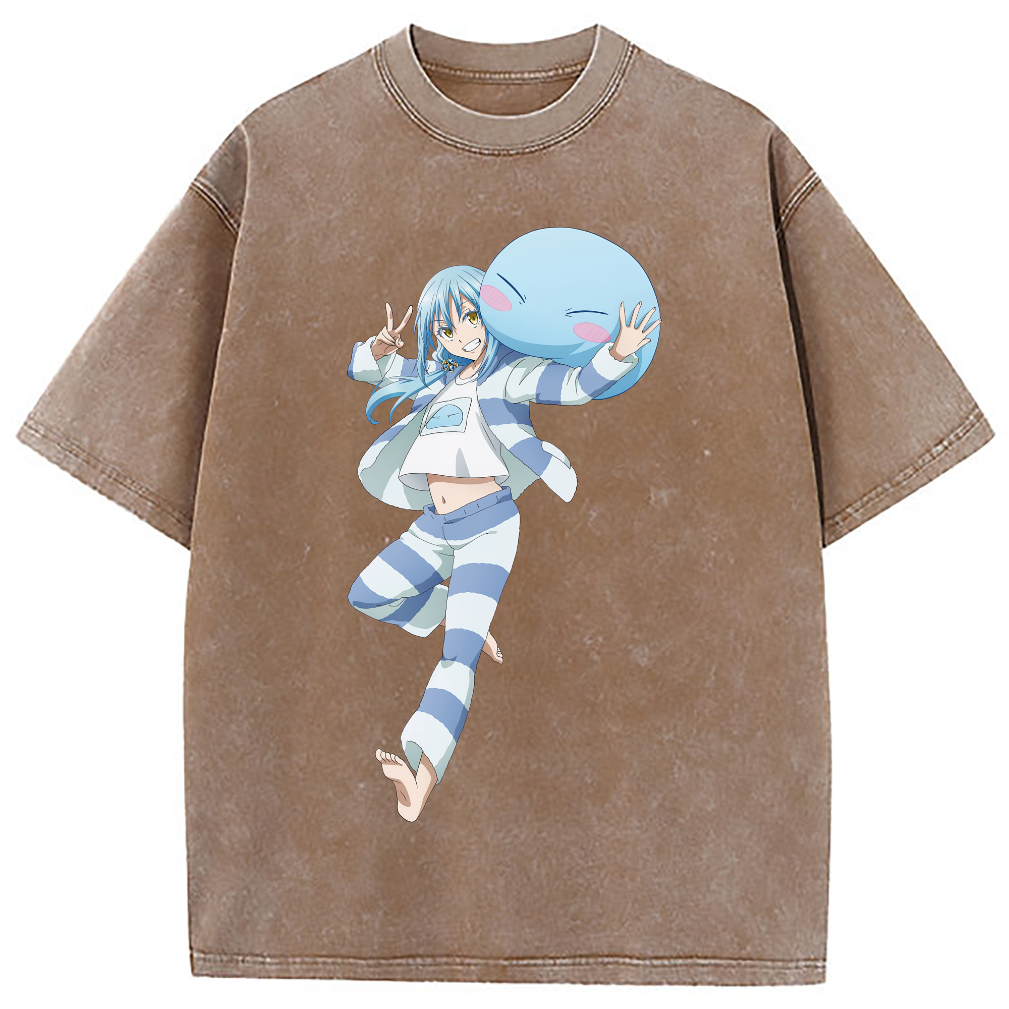 （画像用） 転スラ Regarding Reincarnated to Slime 綿100% ヴィンテージ風 半袖Tシャツ（フロントプリント）