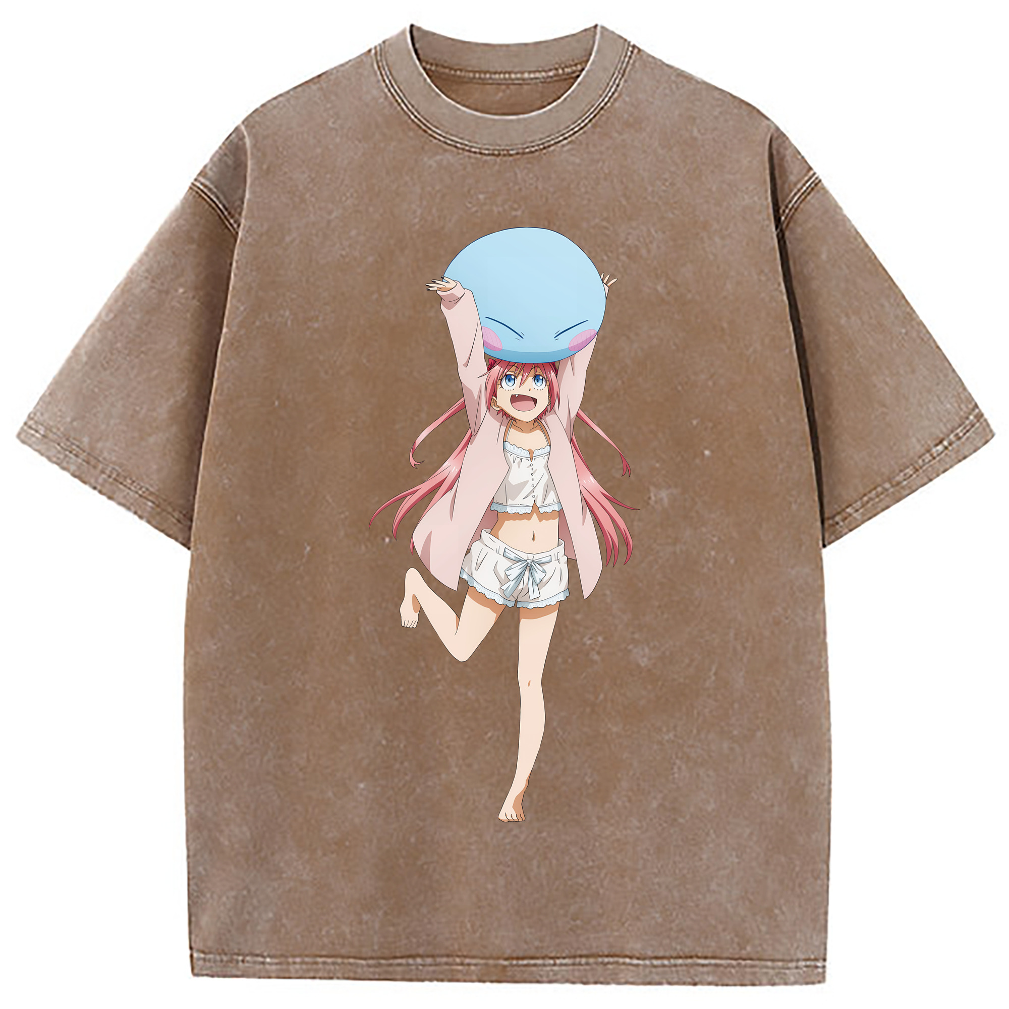（画像用） 転スラ Regarding Reincarnated to Slime 綿100% ヴィンテージ風 半袖Tシャツ（フロントプリント）
