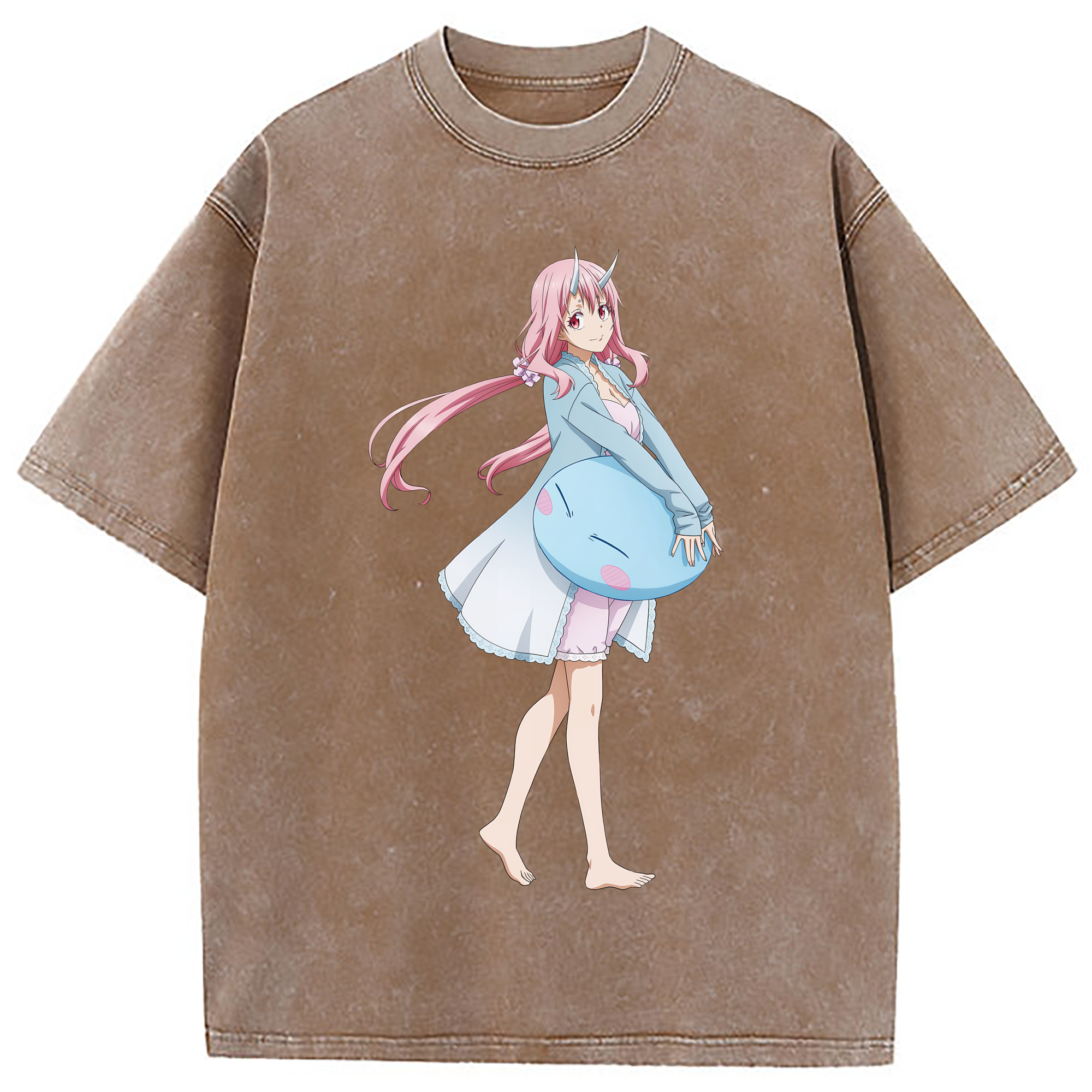 （画像用） 転スラ Regarding Reincarnated to Slime 綿100% ヴィンテージ風 半袖Tシャツ（フロントプリント）
