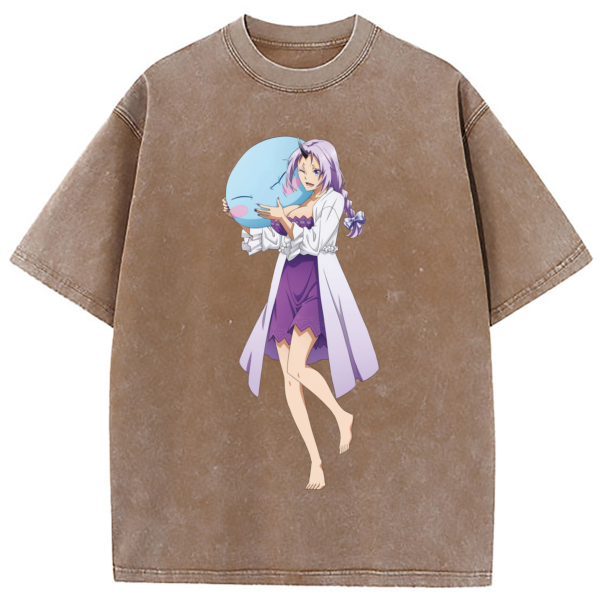 （画像用） 転スラ Regarding Reincarnated to Slime 綿100% ヴィンテージ風 半袖Tシャツ（フロントプリント）