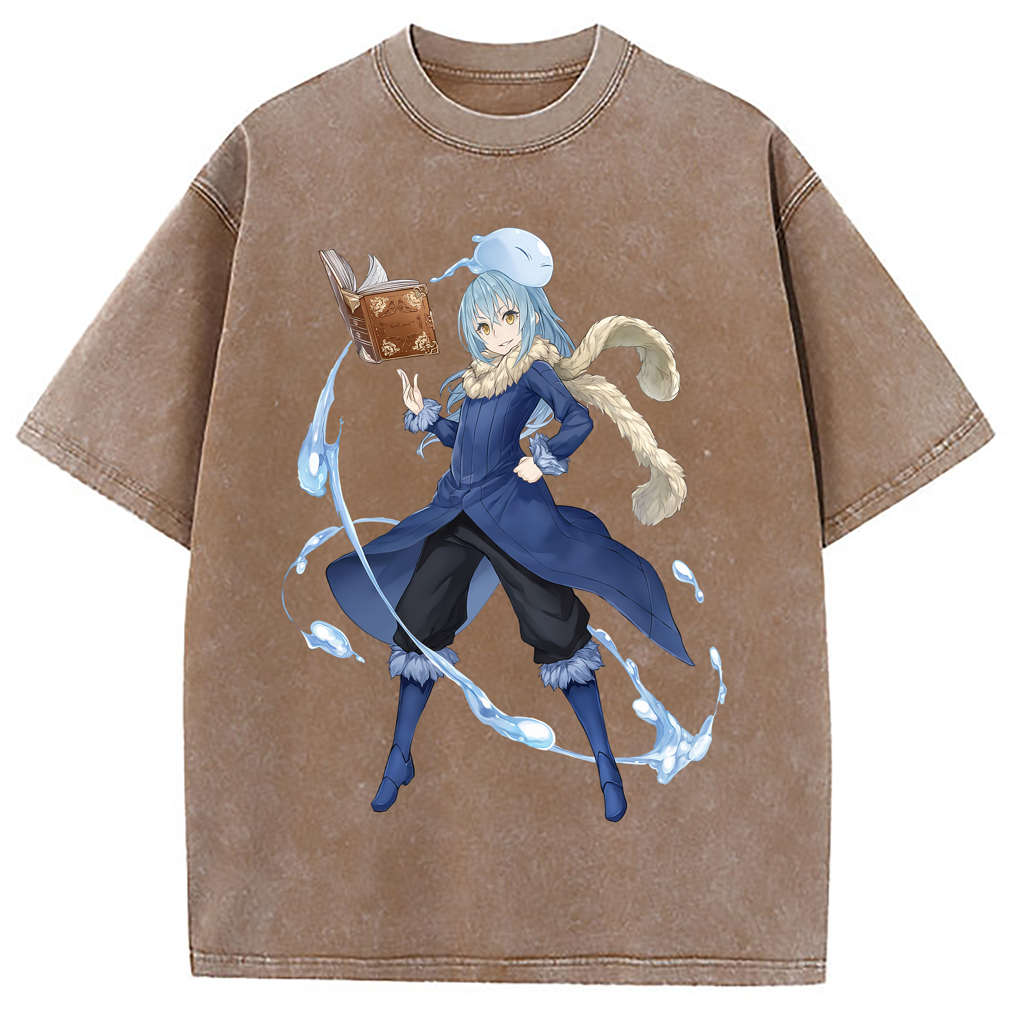 （画像用） 転スラ Regarding Reincarnated to Slime 綿100% ヴィンテージ風 半袖Tシャツ（フロントプリント）