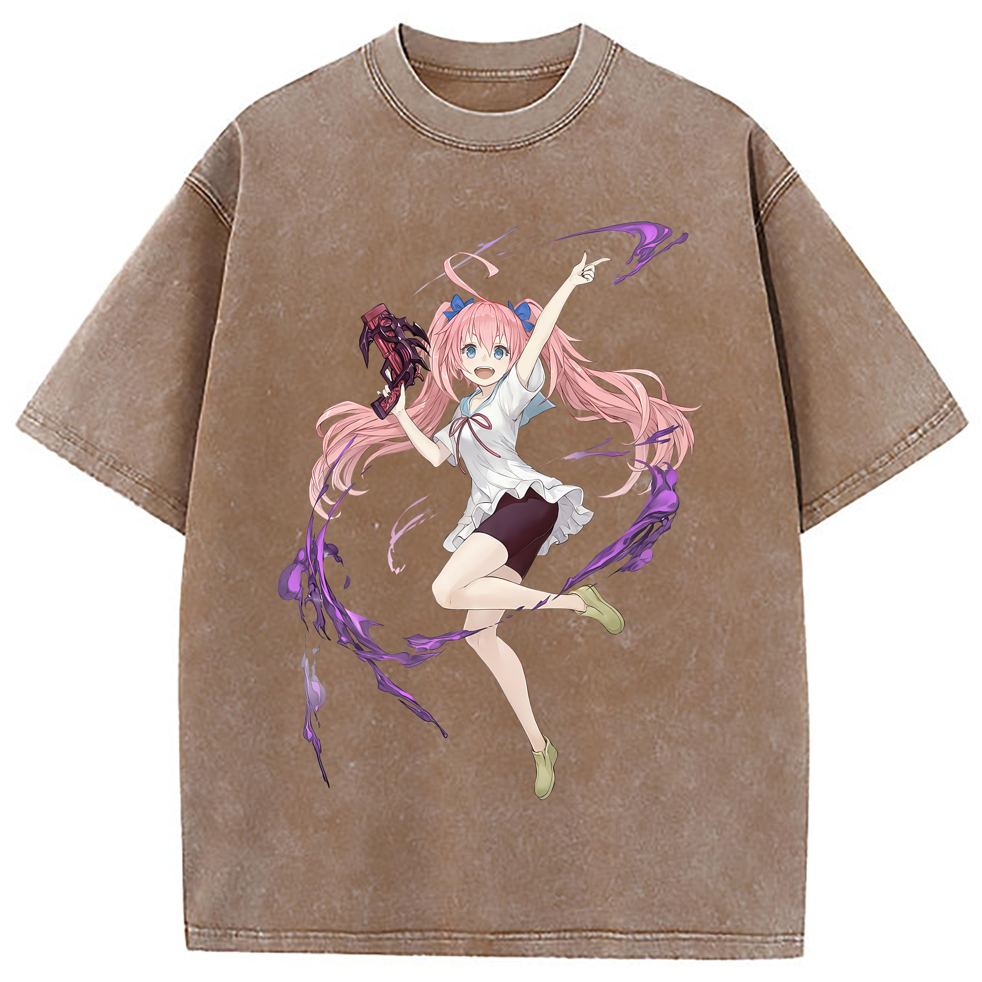 （画像用） 転スラ Regarding Reincarnated to Slime 綿100% ヴィンテージ風 半袖Tシャツ（フロントプリント）