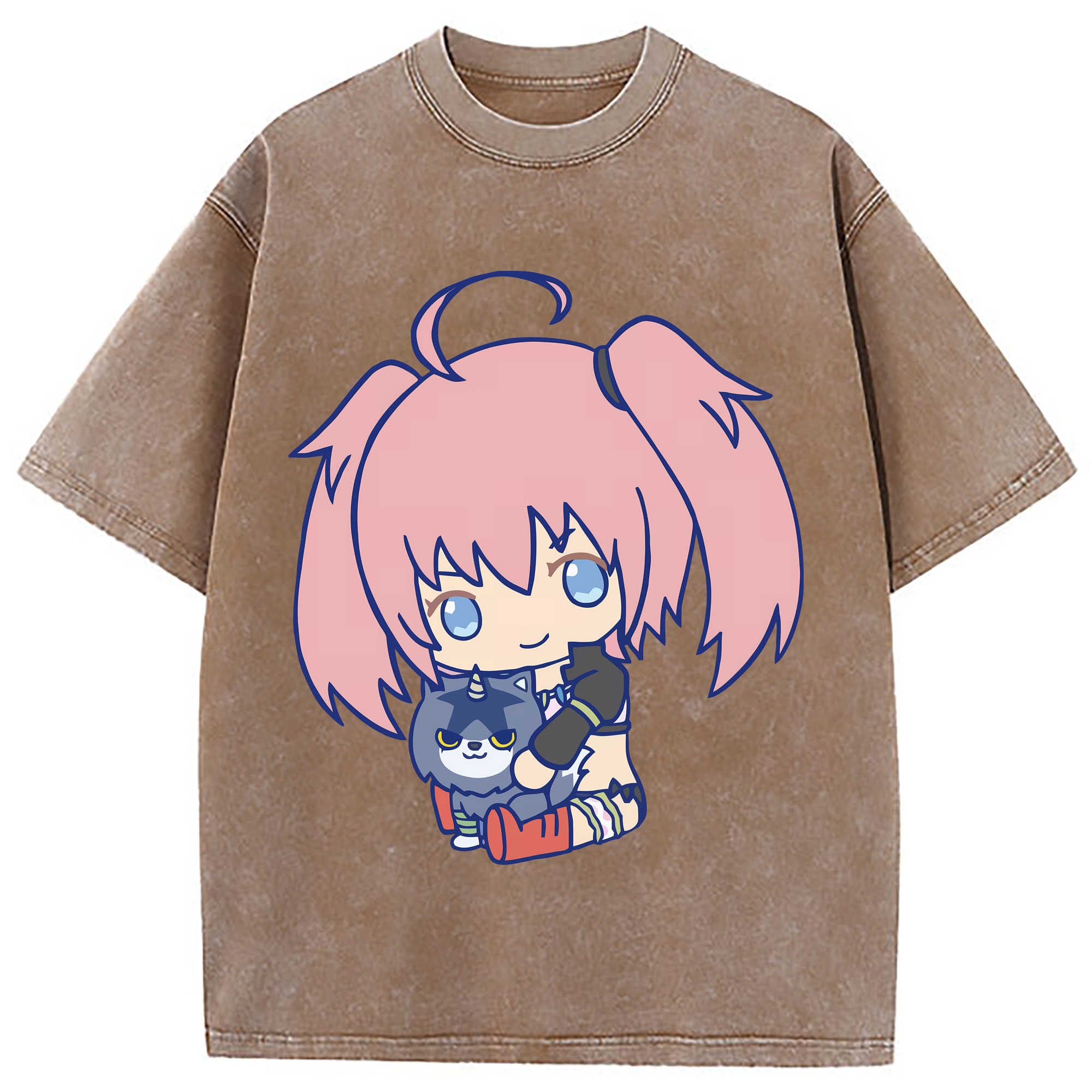 （画像用） 転スラ Regarding Reincarnated to Slime 綿100% ヴィンテージ風 半袖Tシャツ（フロントプリント）