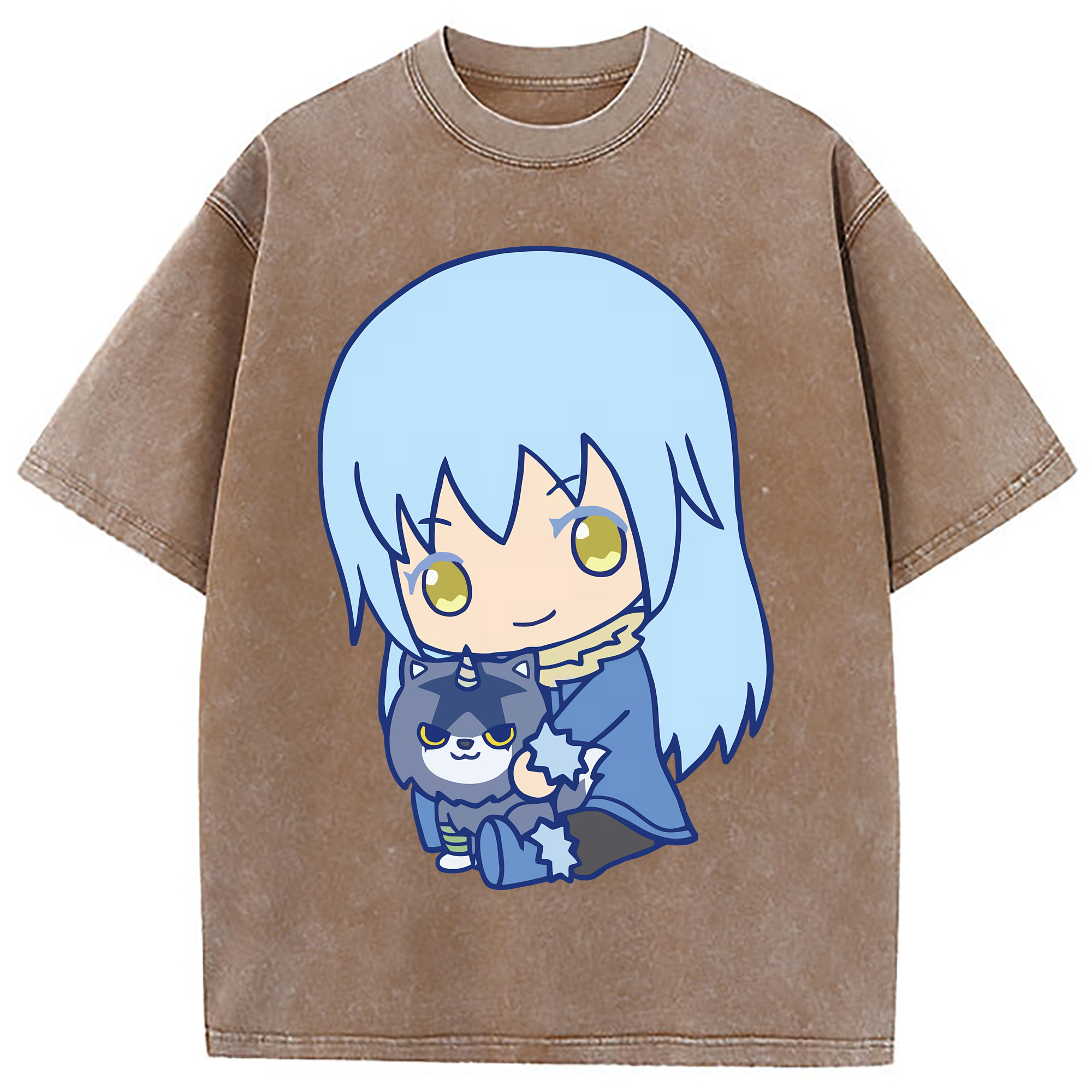 （画像用） 転スラ Regarding Reincarnated to Slime 綿100% ヴィンテージ風 半袖Tシャツ（フロントプリント）
