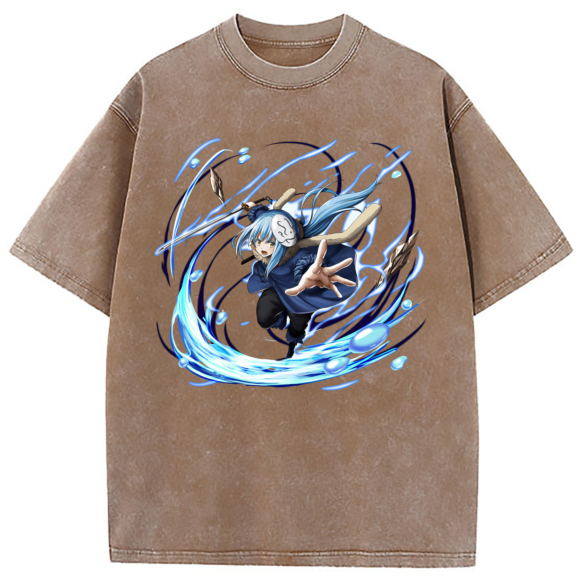 （画像用） 転スラ Regarding Reincarnated to Slime 綿100% ヴィンテージ風 半袖Tシャツ（フロントプリント）