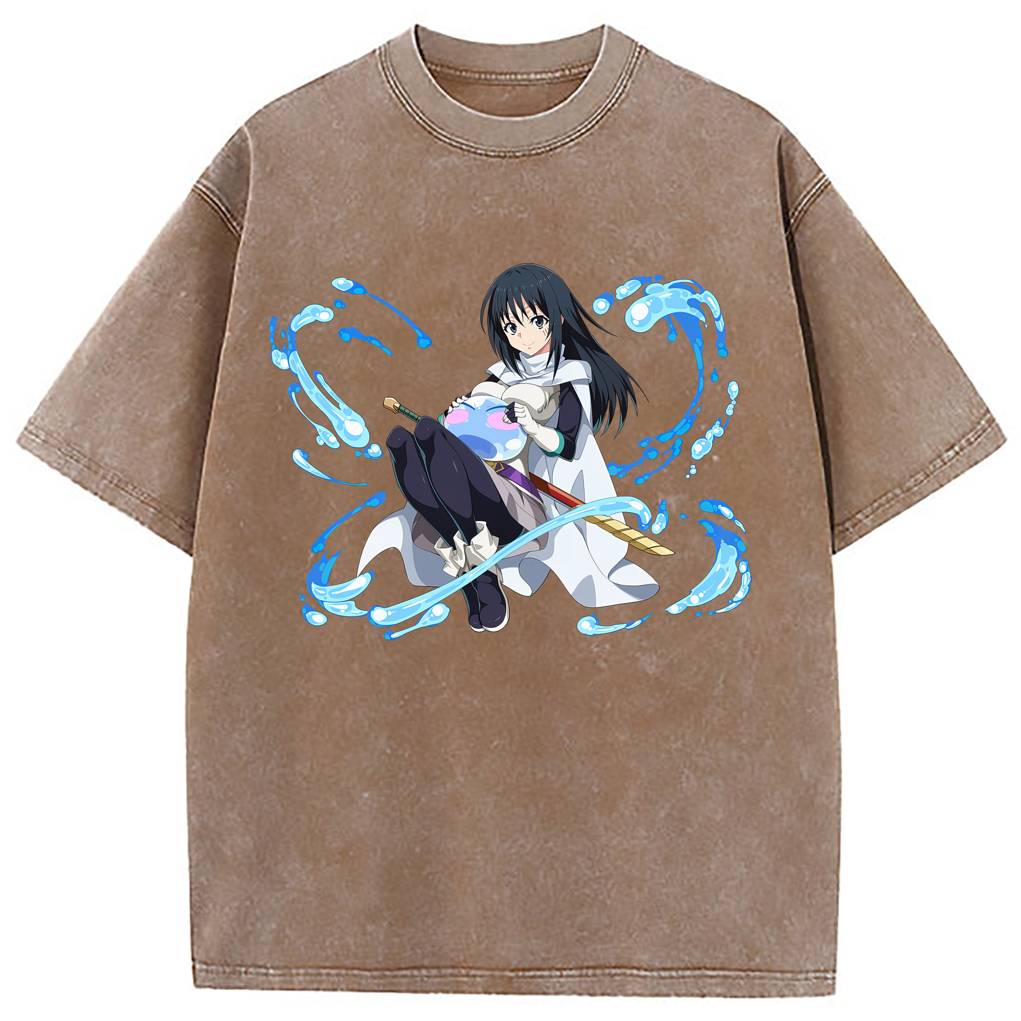 （画像用） 転スラ Regarding Reincarnated to Slime 綿100% ヴィンテージ風 半袖Tシャツ（フロントプリント）