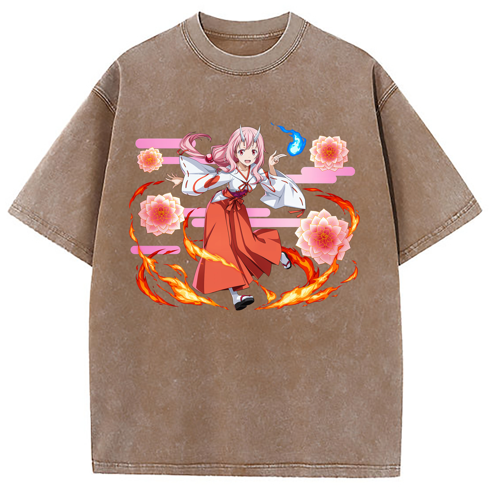 （画像用） 転スラ Regarding Reincarnated to Slime 綿100% ヴィンテージ風 半袖Tシャツ（フロントプリント）