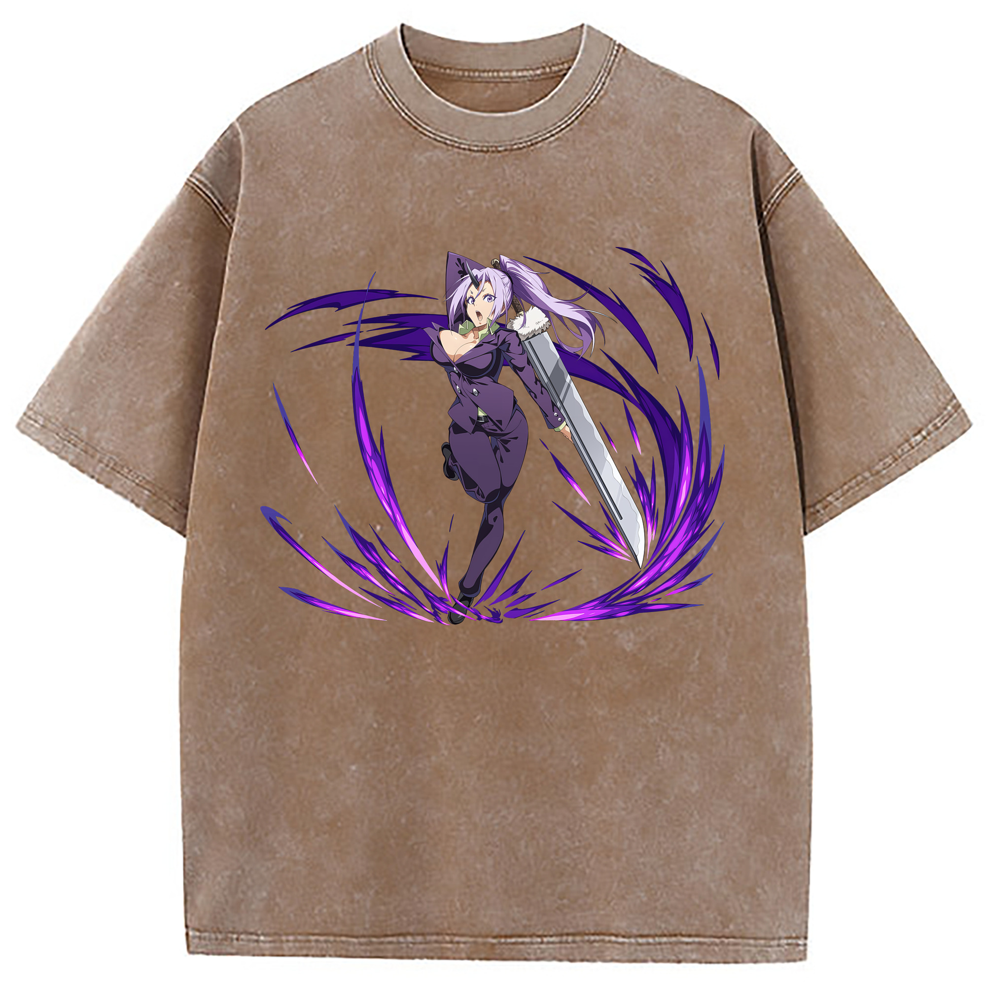 （画像用） 転スラ Regarding Reincarnated to Slime 綿100% ヴィンテージ風 半袖Tシャツ（フロントプリント）