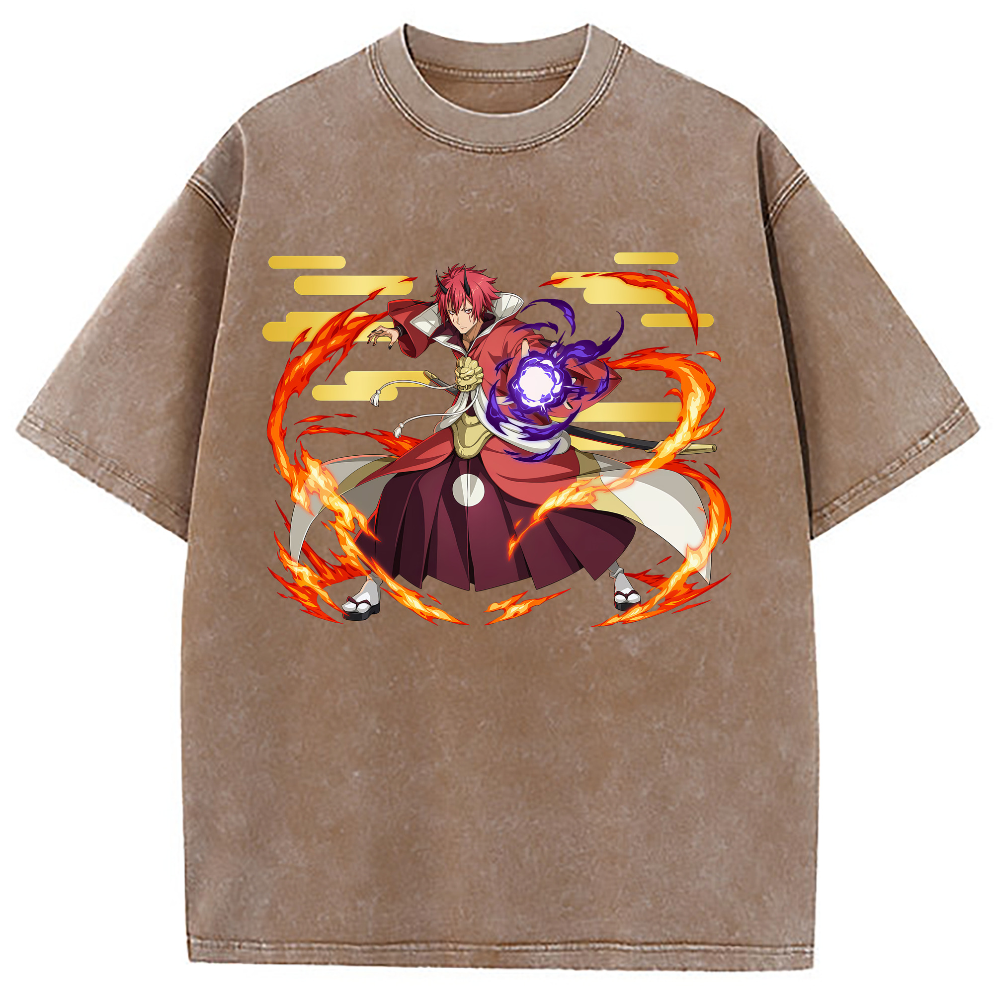（画像用） 転スラ Regarding Reincarnated to Slime 綿100% ヴィンテージ風 半袖Tシャツ（フロントプリント）