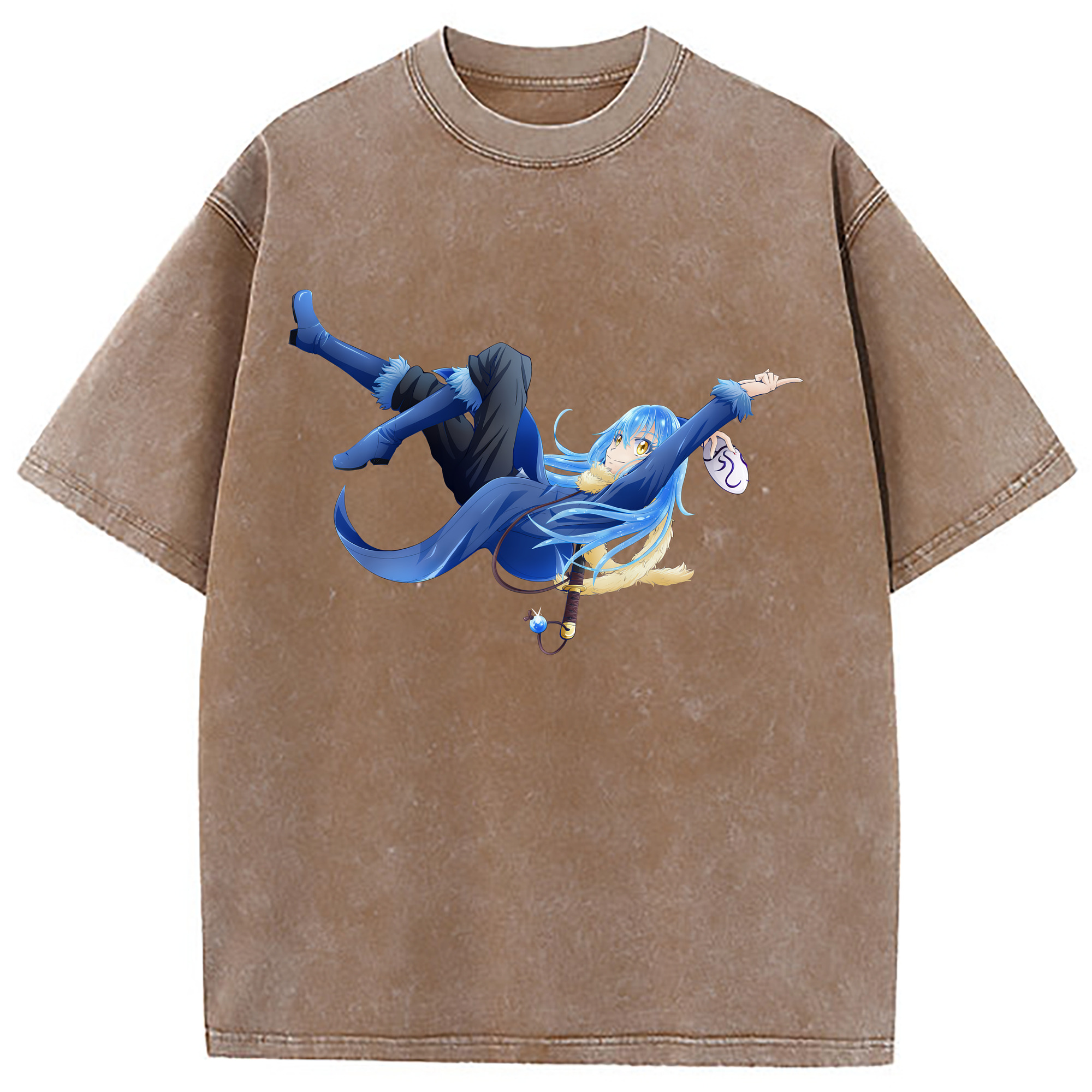 （画像用） 転スラ Regarding Reincarnated to Slime 綿100% ヴィンテージ風 半袖Tシャツ（フロントプリント）