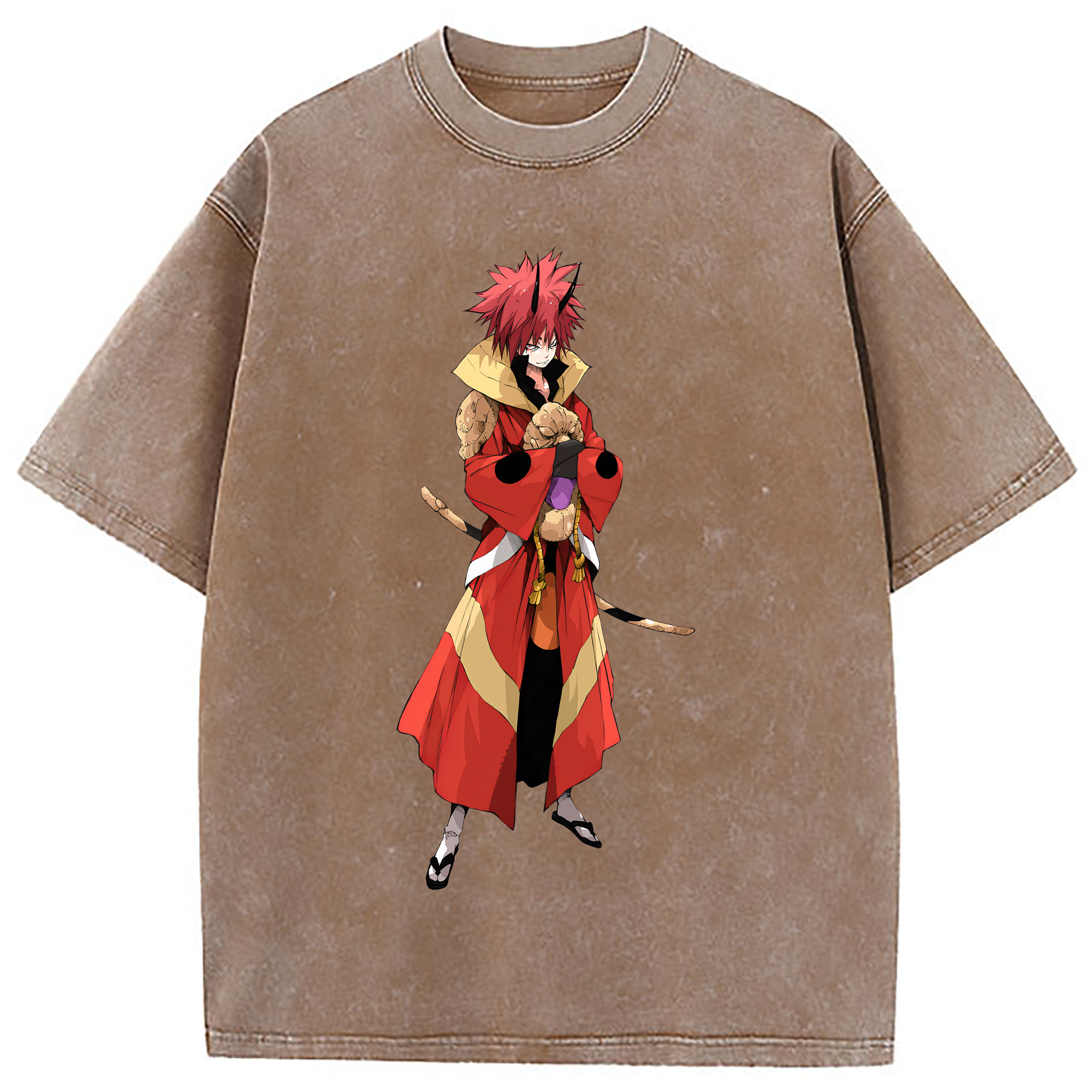 （画像用） 転スラ Regarding Reincarnated to Slime 綿100% ヴィンテージ風 半袖Tシャツ（フロントプリント）