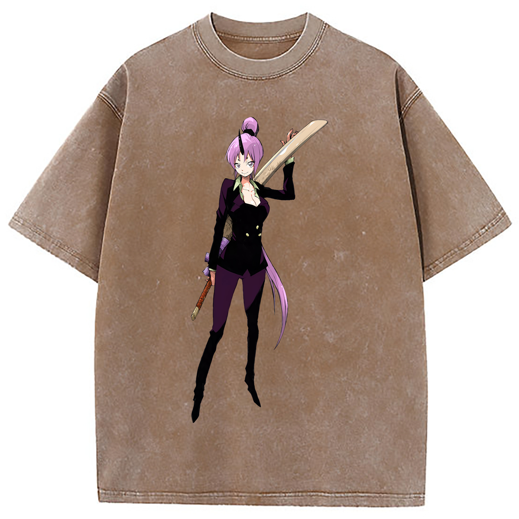 （画像用） 転スラ Regarding Reincarnated to Slime 綿100% ヴィンテージ風 半袖Tシャツ（フロントプリント）