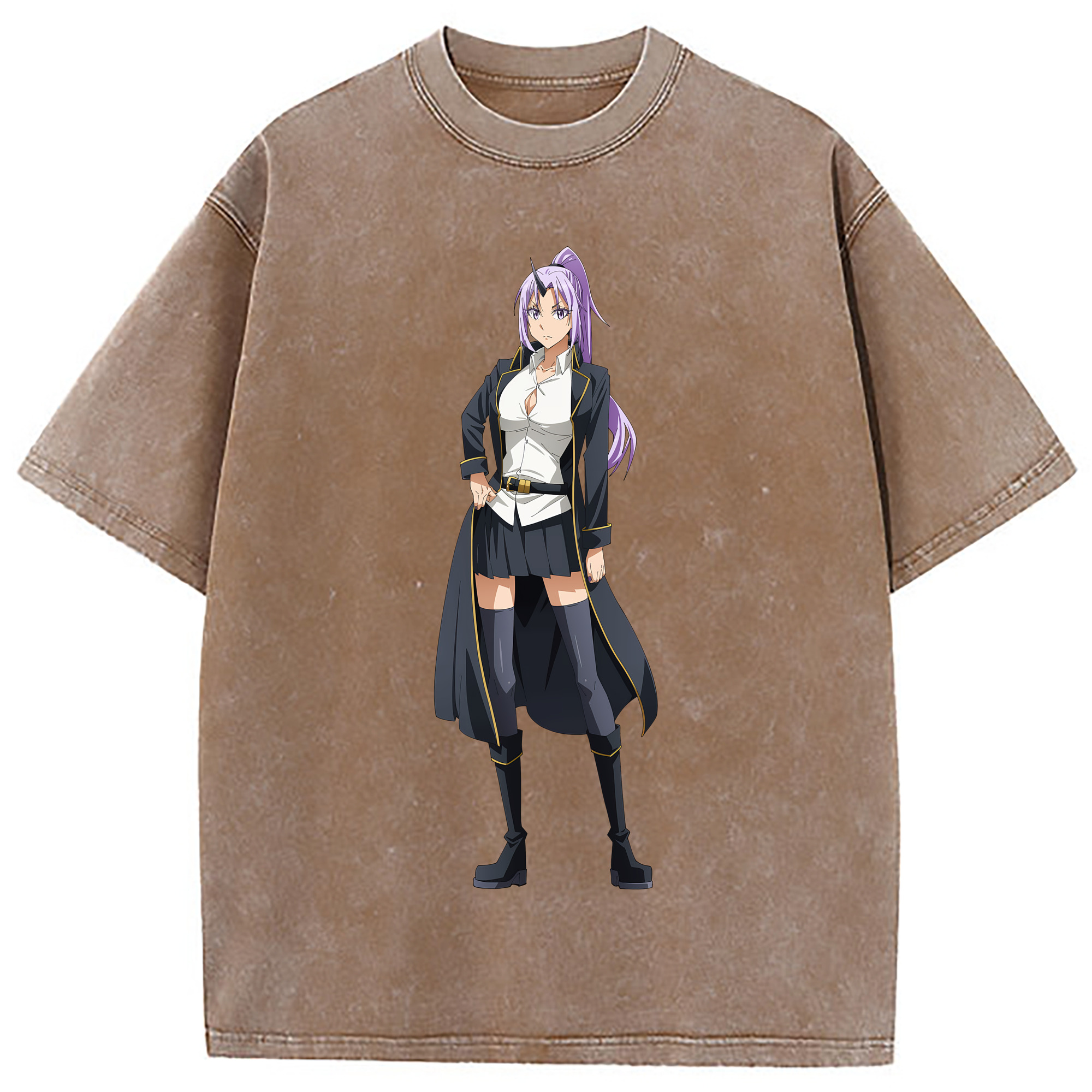 （画像用） 転スラ Regarding Reincarnated to Slime 綿100% ヴィンテージ風 半袖Tシャツ（フロントプリント）