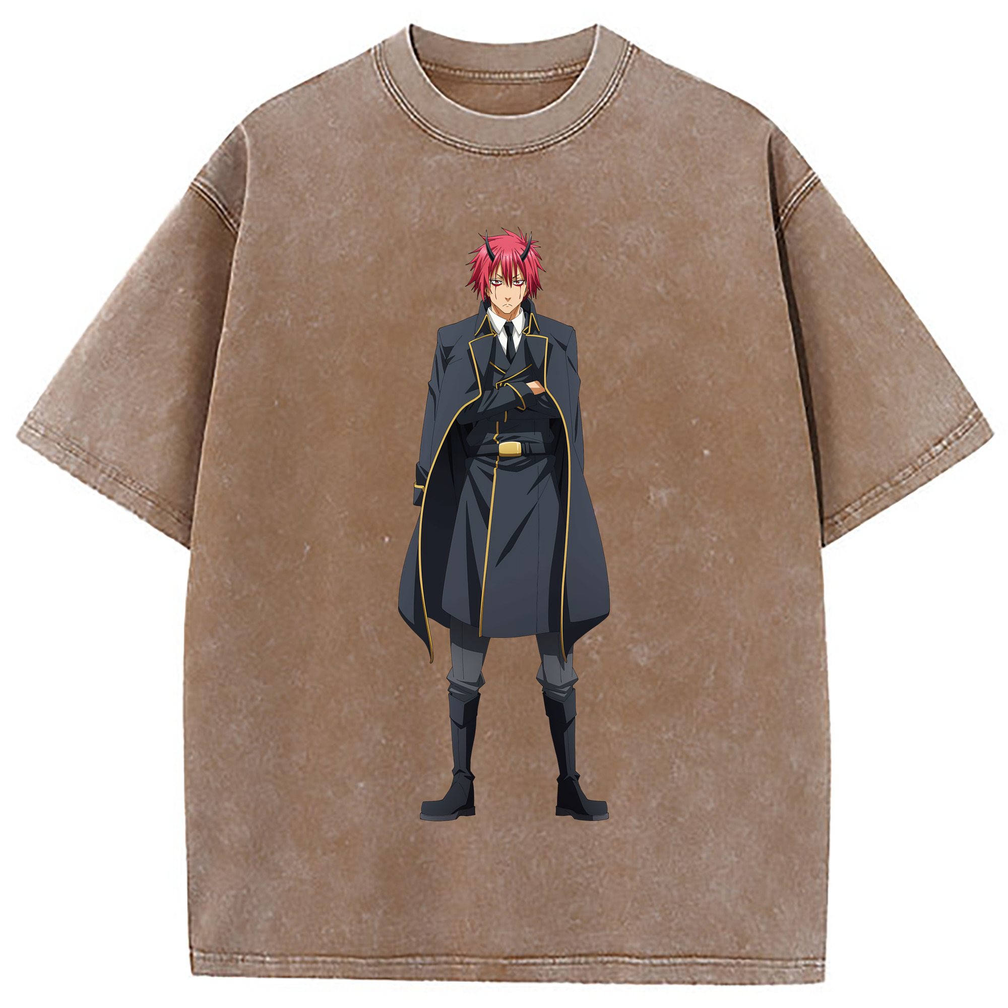 （画像用） 転スラ Regarding Reincarnated to Slime 綿100% ヴィンテージ風 半袖Tシャツ（フロントプリント）