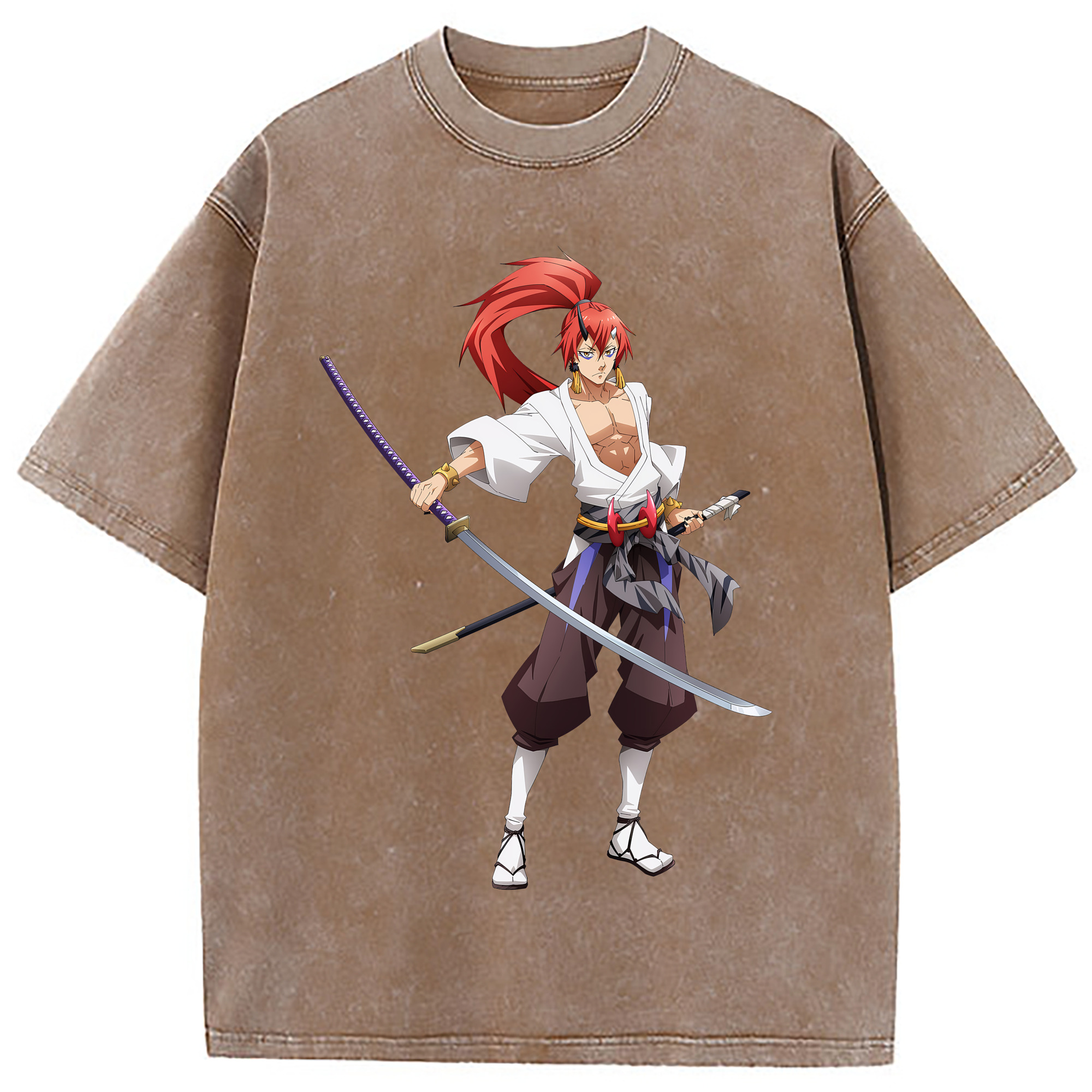 （画像用） 転スラ Regarding Reincarnated to Slime 綿100% ヴィンテージ風 半袖Tシャツ（フロントプリント）