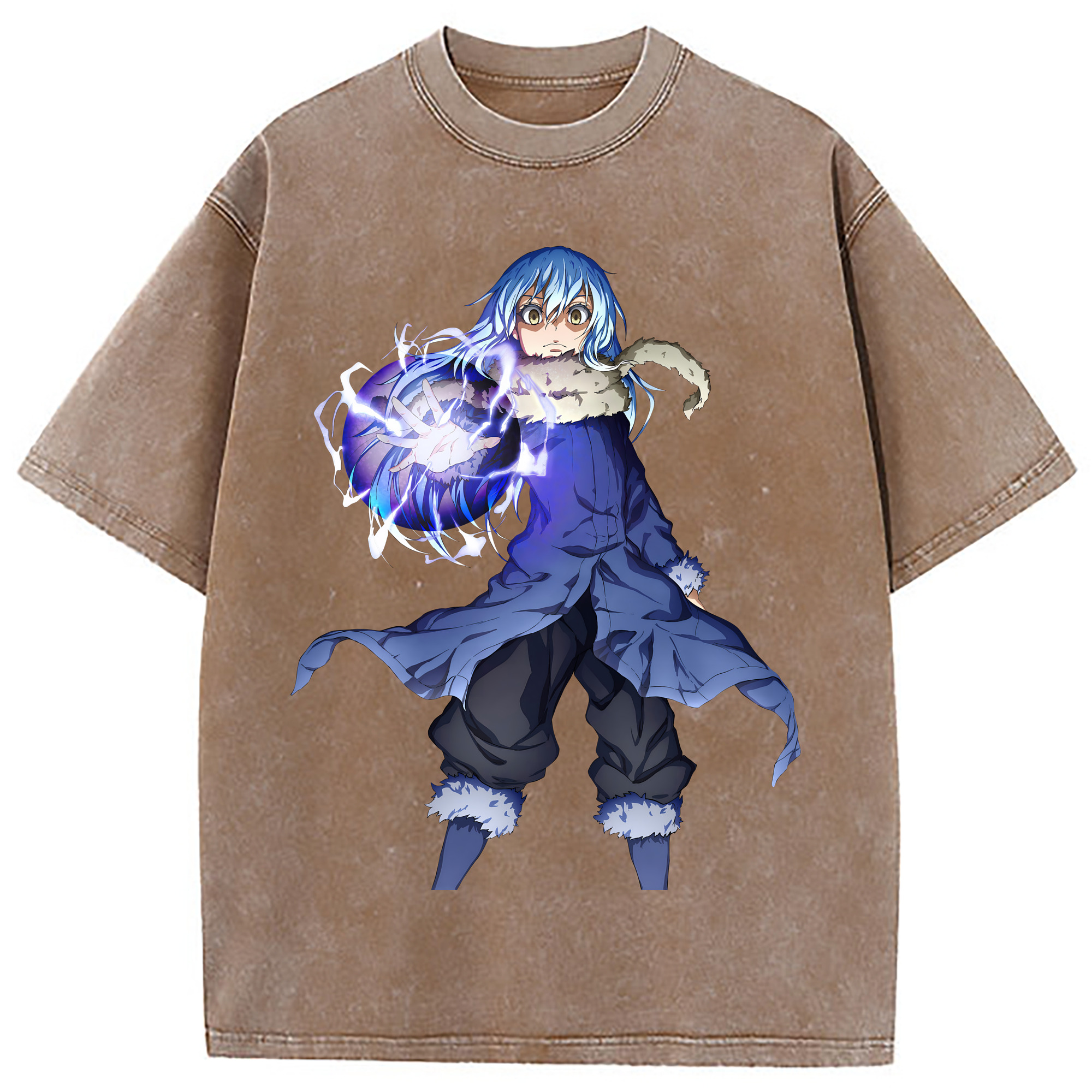 （画像用） 転スラ Regarding Reincarnated to Slime 綿100% ヴィンテージ風 半袖Tシャツ（フロントプリント）