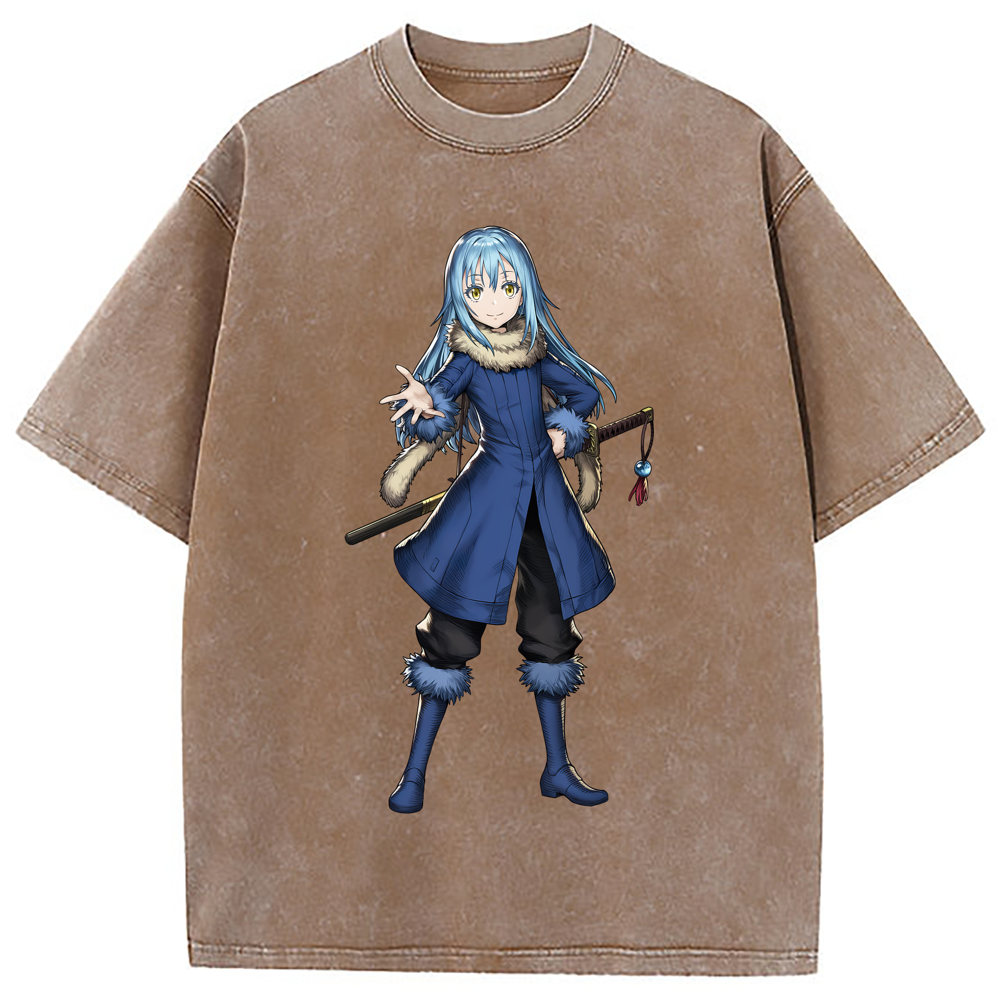 （画像用） 転スラ Regarding Reincarnated to Slime 綿100% ヴィンテージ風 半袖Tシャツ（フロントプリント）