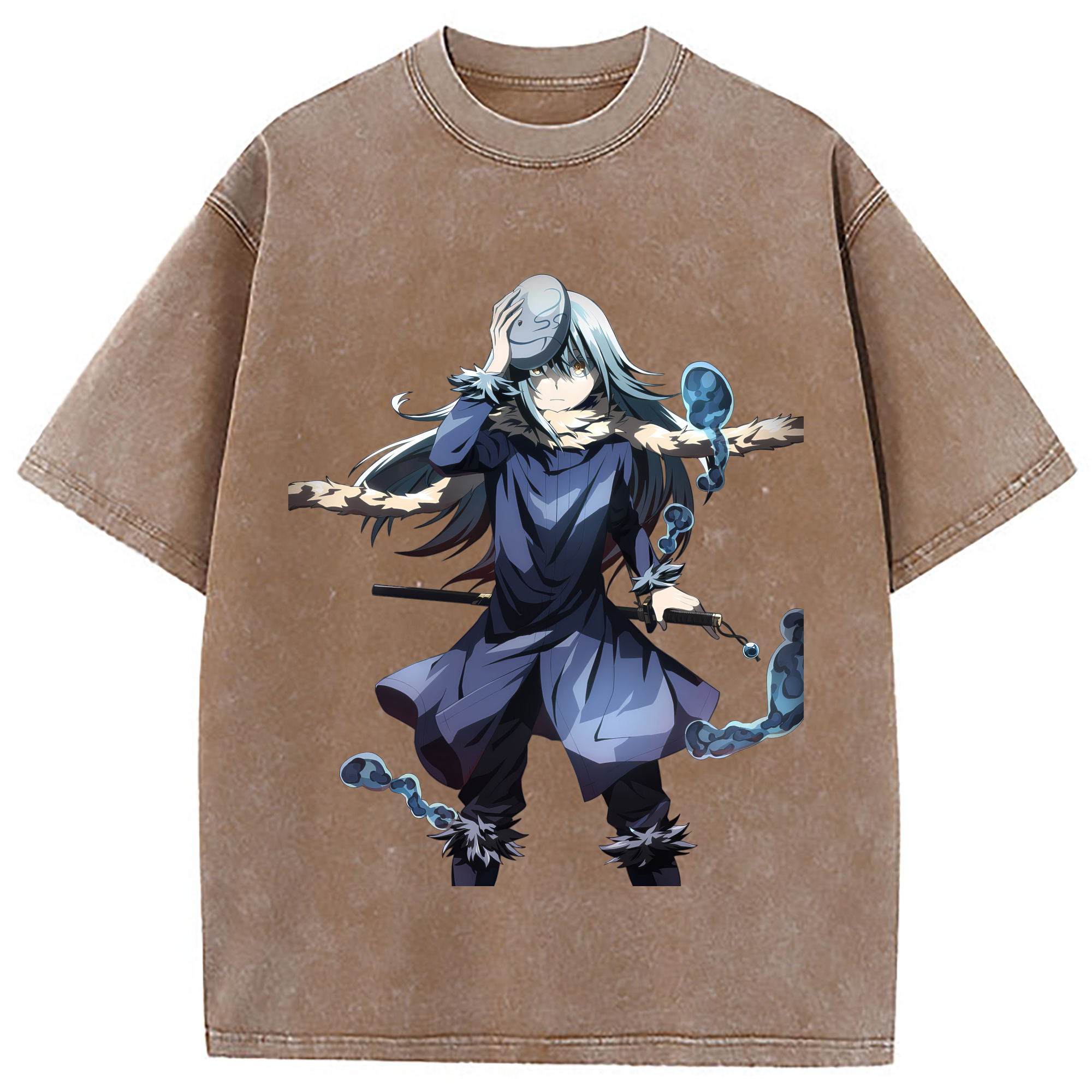 （画像用） 転スラ Regarding Reincarnated to Slime 綿100% ヴィンテージ風 半袖Tシャツ（フロントプリント）