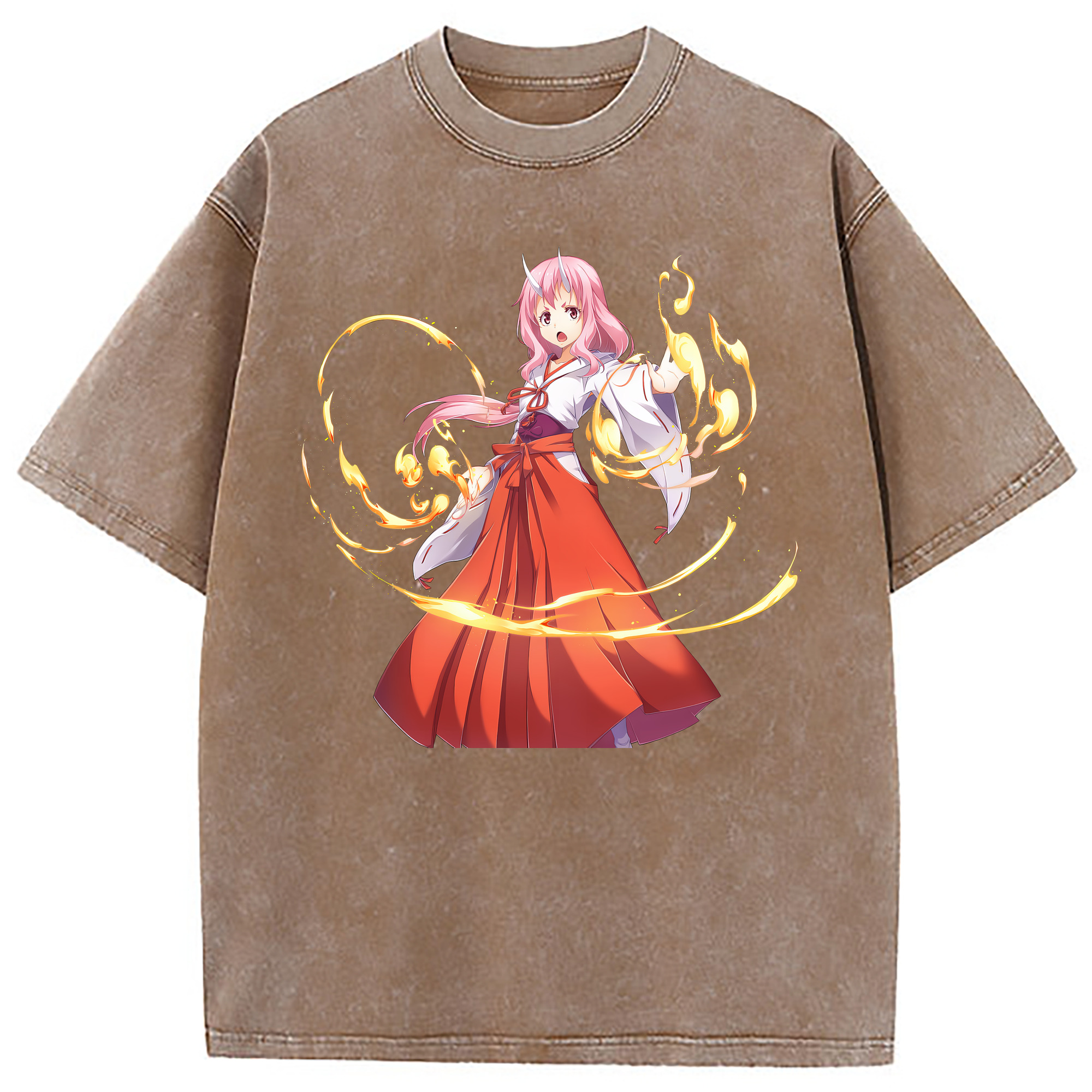 （画像用） 転スラ Regarding Reincarnated to Slime 綿100% ヴィンテージ風 半袖Tシャツ（フロントプリント）