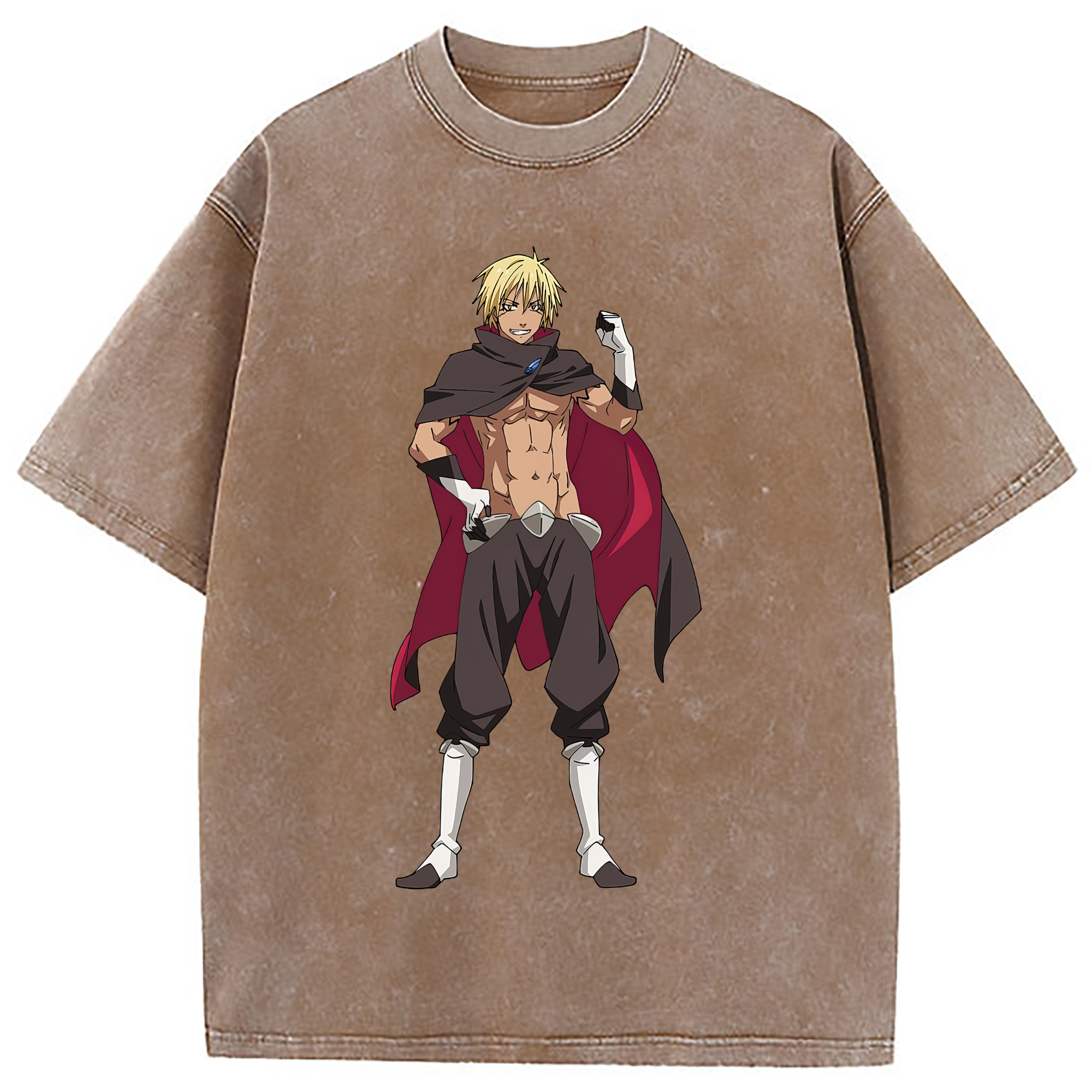 （画像用） 転スラ Regarding Reincarnated to Slime 綿100% ヴィンテージ風 半袖Tシャツ（フロントプリント）