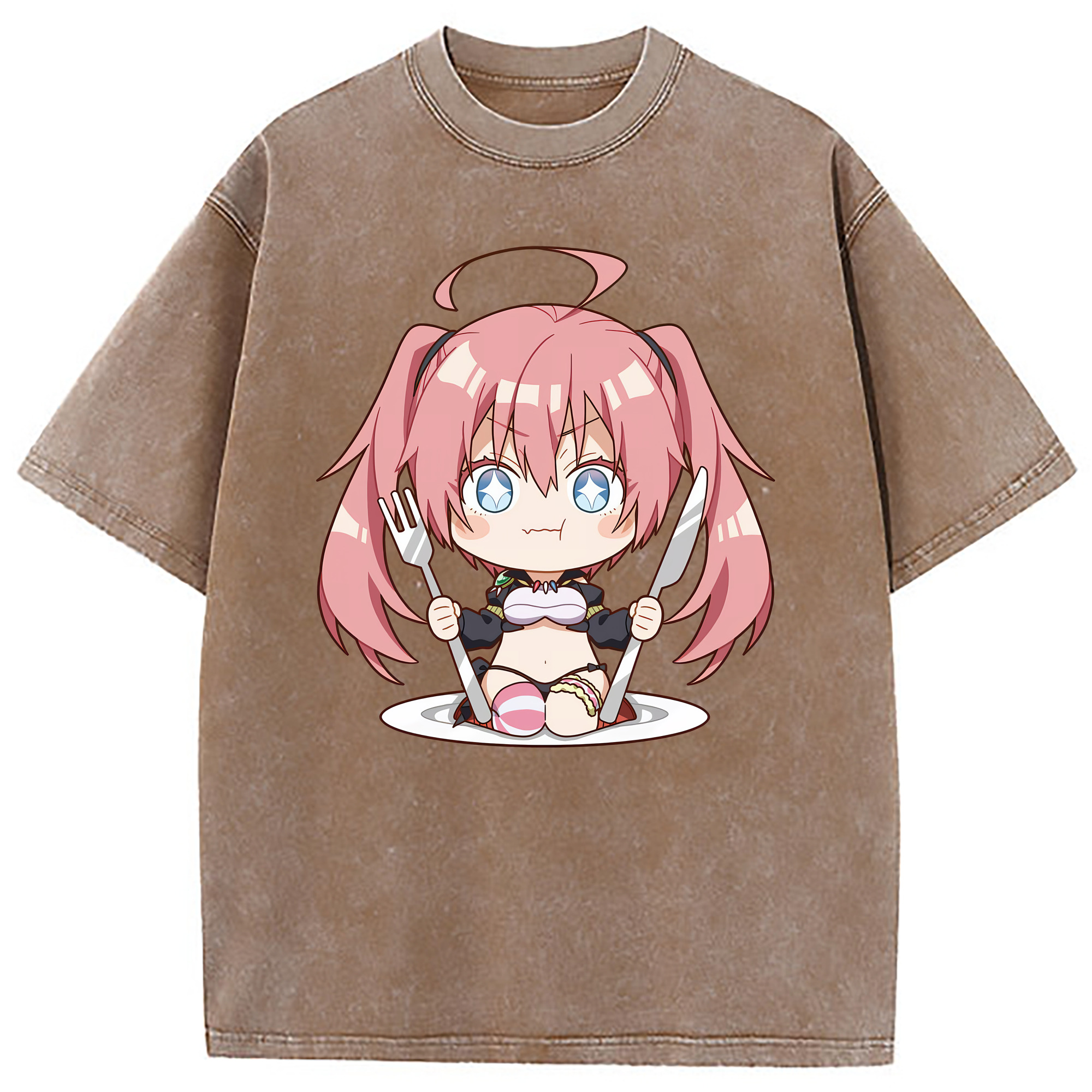 （画像用） 転スラ Regarding Reincarnated to Slime 綿100% ヴィンテージ風 半袖Tシャツ（フロントプリント）