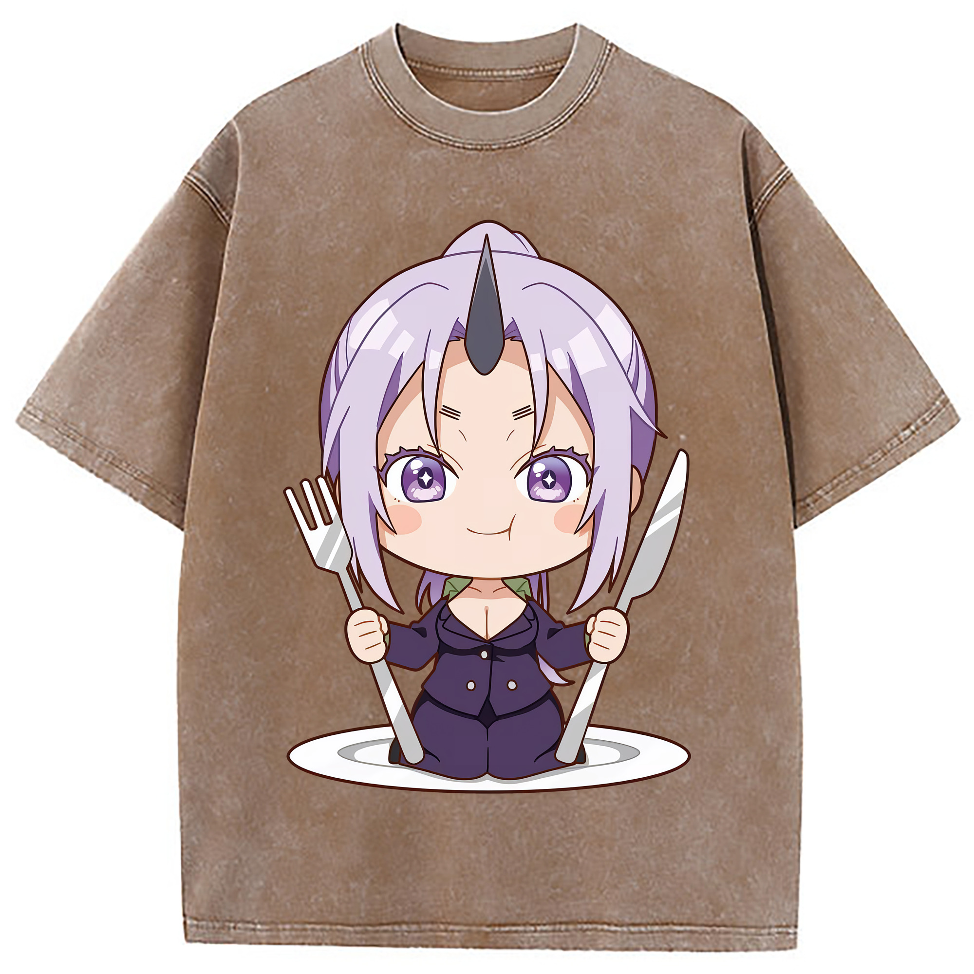 （画像用） 転スラ Regarding Reincarnated to Slime 綿100% ヴィンテージ風 半袖Tシャツ（フロントプリント）