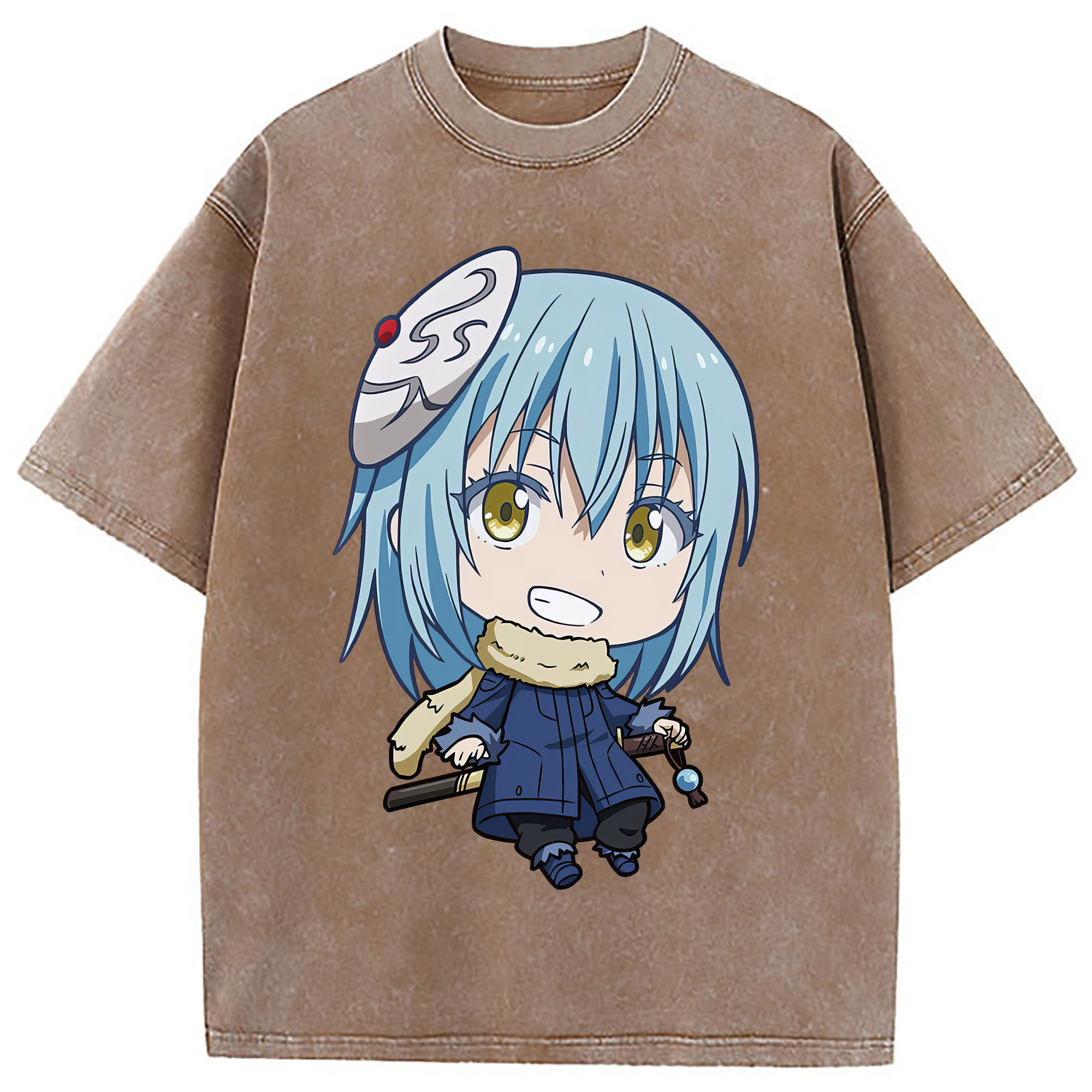 （画像用） 転スラ Regarding Reincarnated to Slime 綿100% ヴィンテージ風 半袖Tシャツ（フロントプリント）
