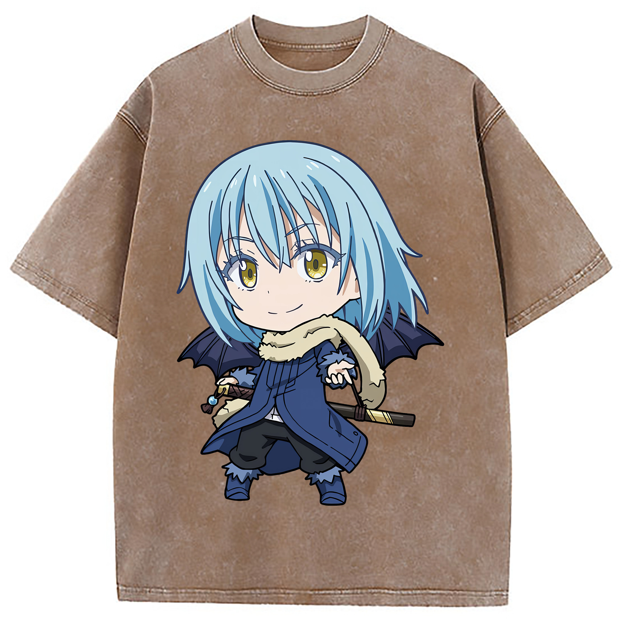 （画像用） 転スラ Regarding Reincarnated to Slime 綿100% ヴィンテージ風 半袖Tシャツ（フロントプリント）