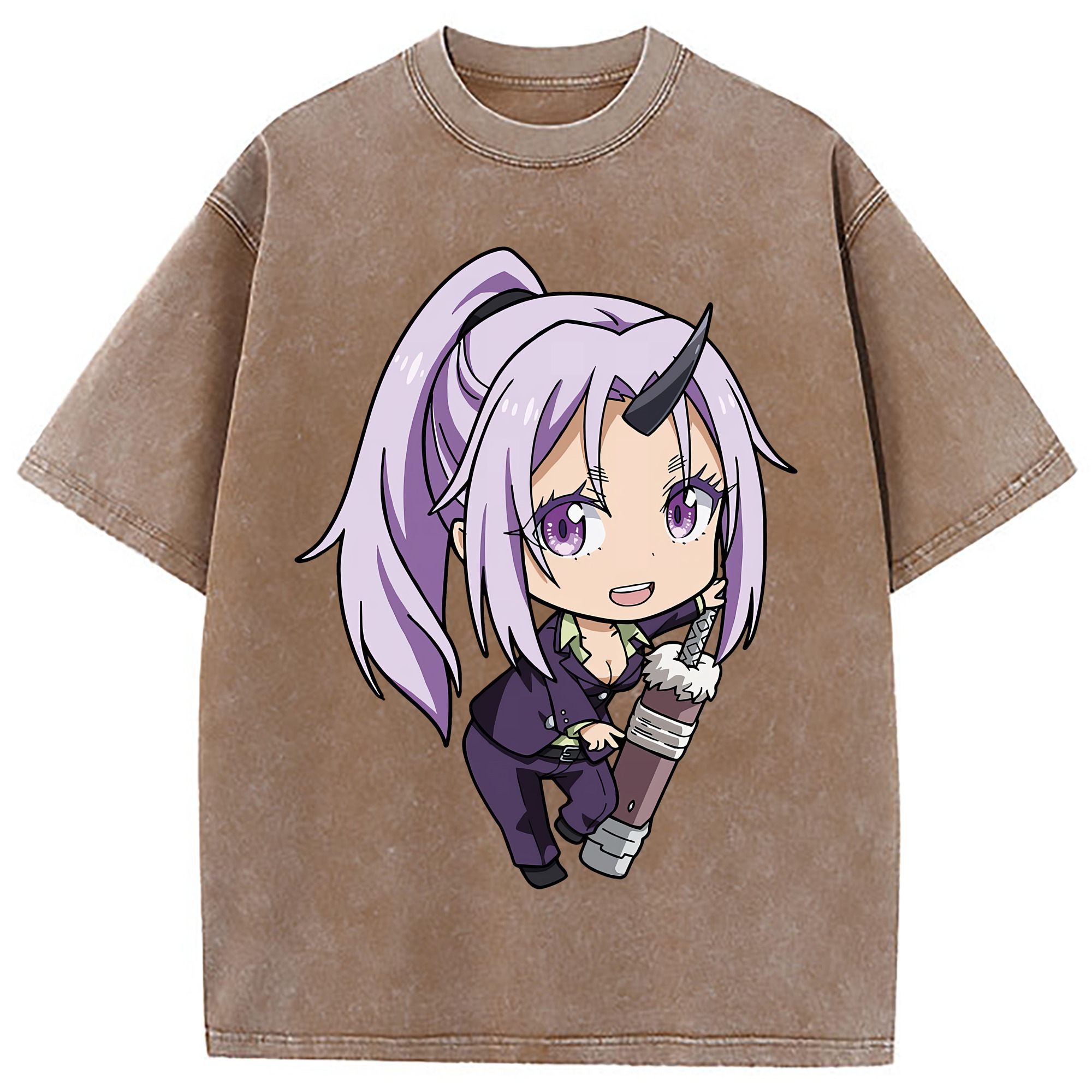 （画像用） 転スラ Regarding Reincarnated to Slime 綿100% ヴィンテージ風 半袖Tシャツ（フロントプリント）