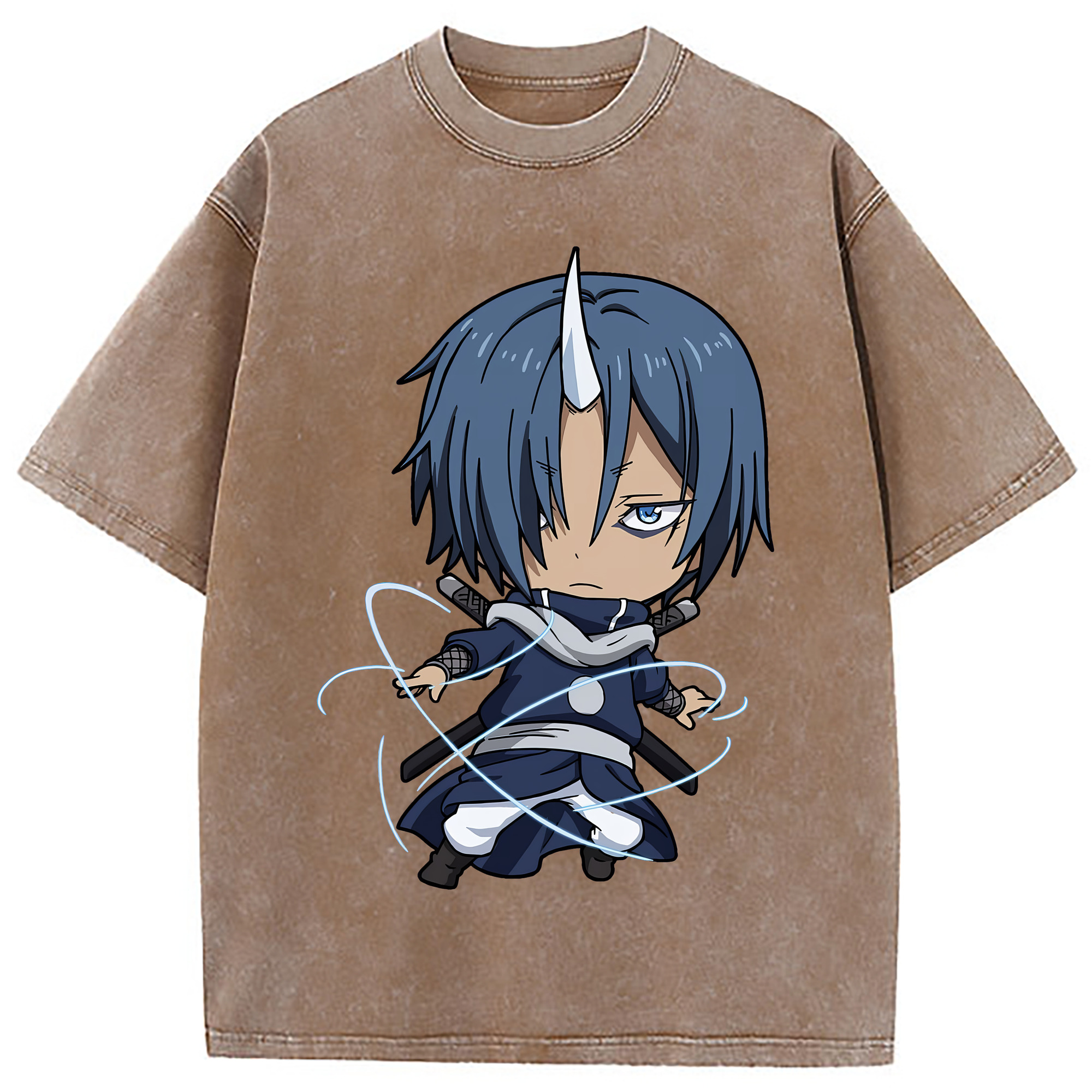 （画像用） 転スラ Regarding Reincarnated to Slime 綿100% ヴィンテージ風 半袖Tシャツ（フロントプリント）