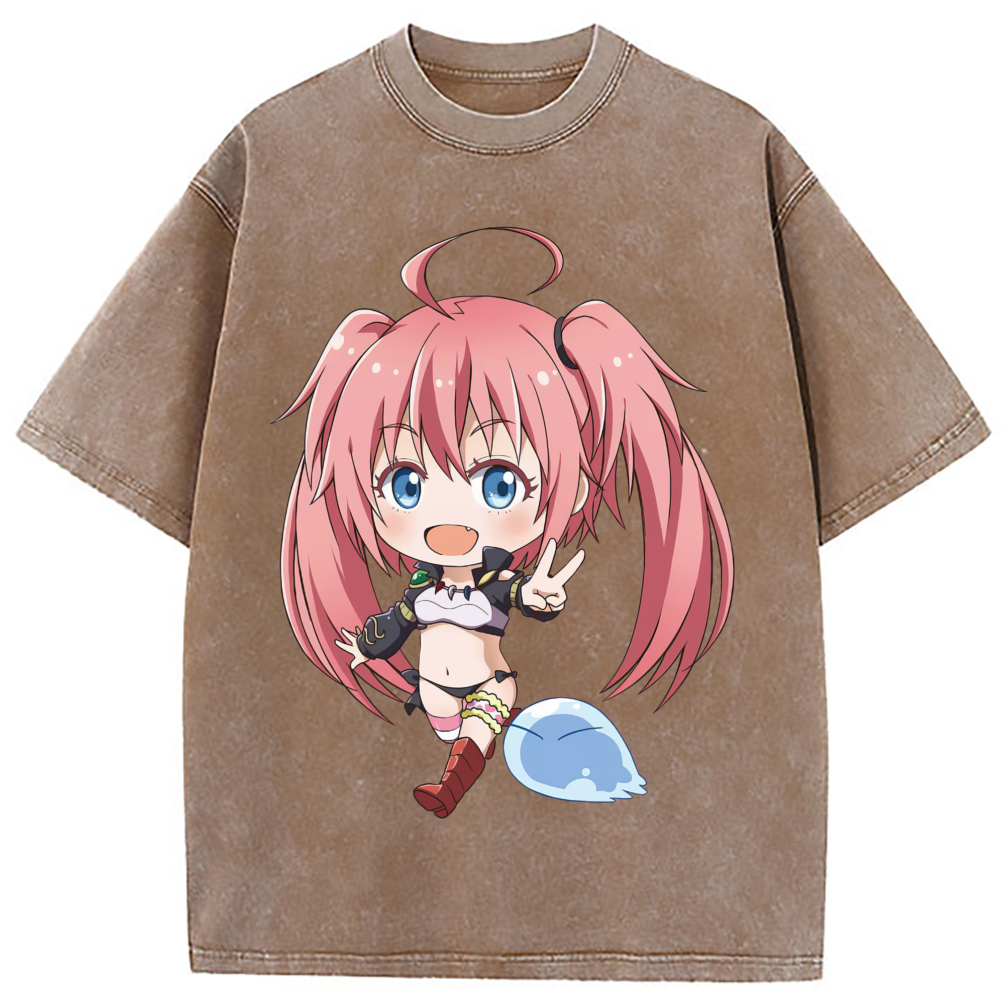 （画像用） 転スラ Regarding Reincarnated to Slime 綿100% ヴィンテージ風 半袖Tシャツ（フロントプリント）