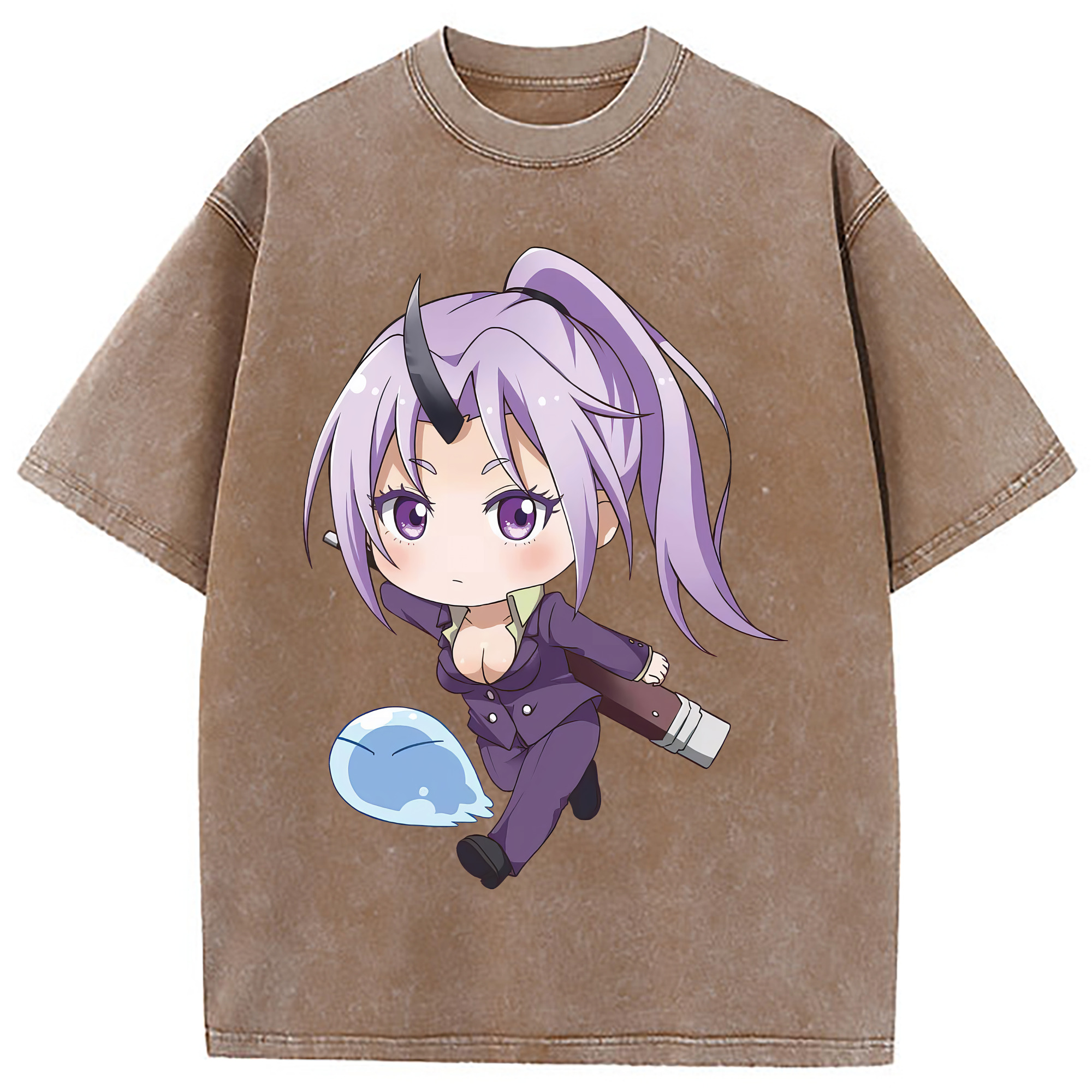 （画像用） 転スラ Regarding Reincarnated to Slime 綿100% ヴィンテージ風 半袖Tシャツ（フロントプリント）