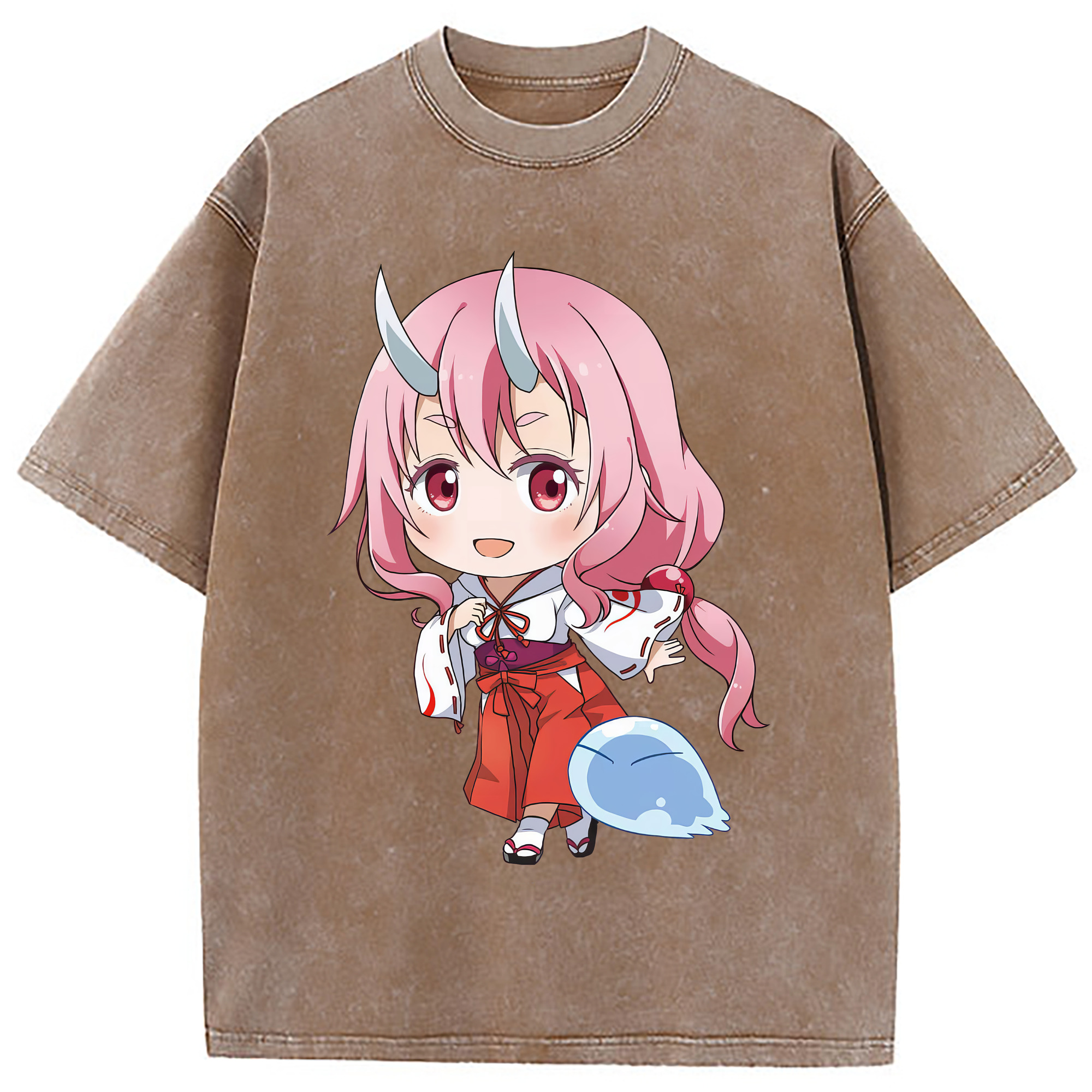 （画像用） 転スラ Regarding Reincarnated to Slime 綿100% ヴィンテージ風 半袖Tシャツ（フロントプリント）