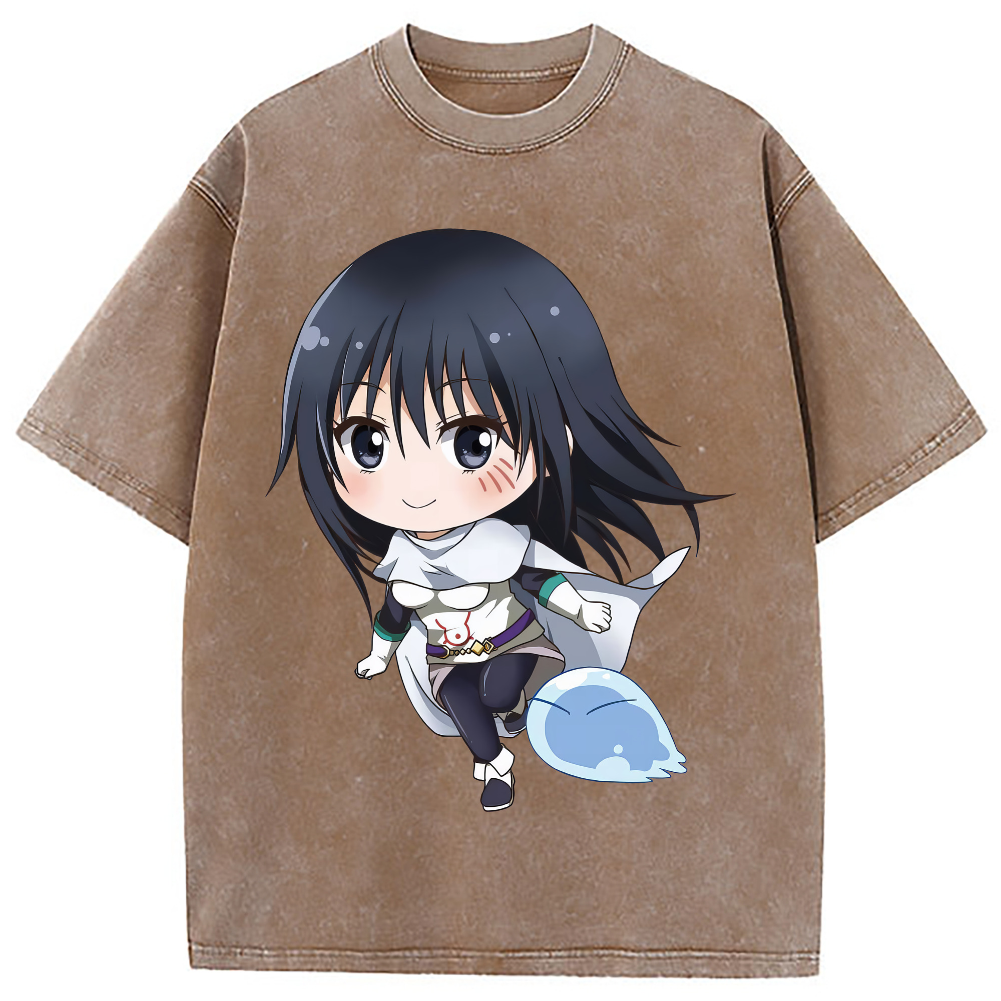 （画像用） 転スラ Regarding Reincarnated to Slime 綿100% ヴィンテージ風 半袖Tシャツ（フロントプリント）
