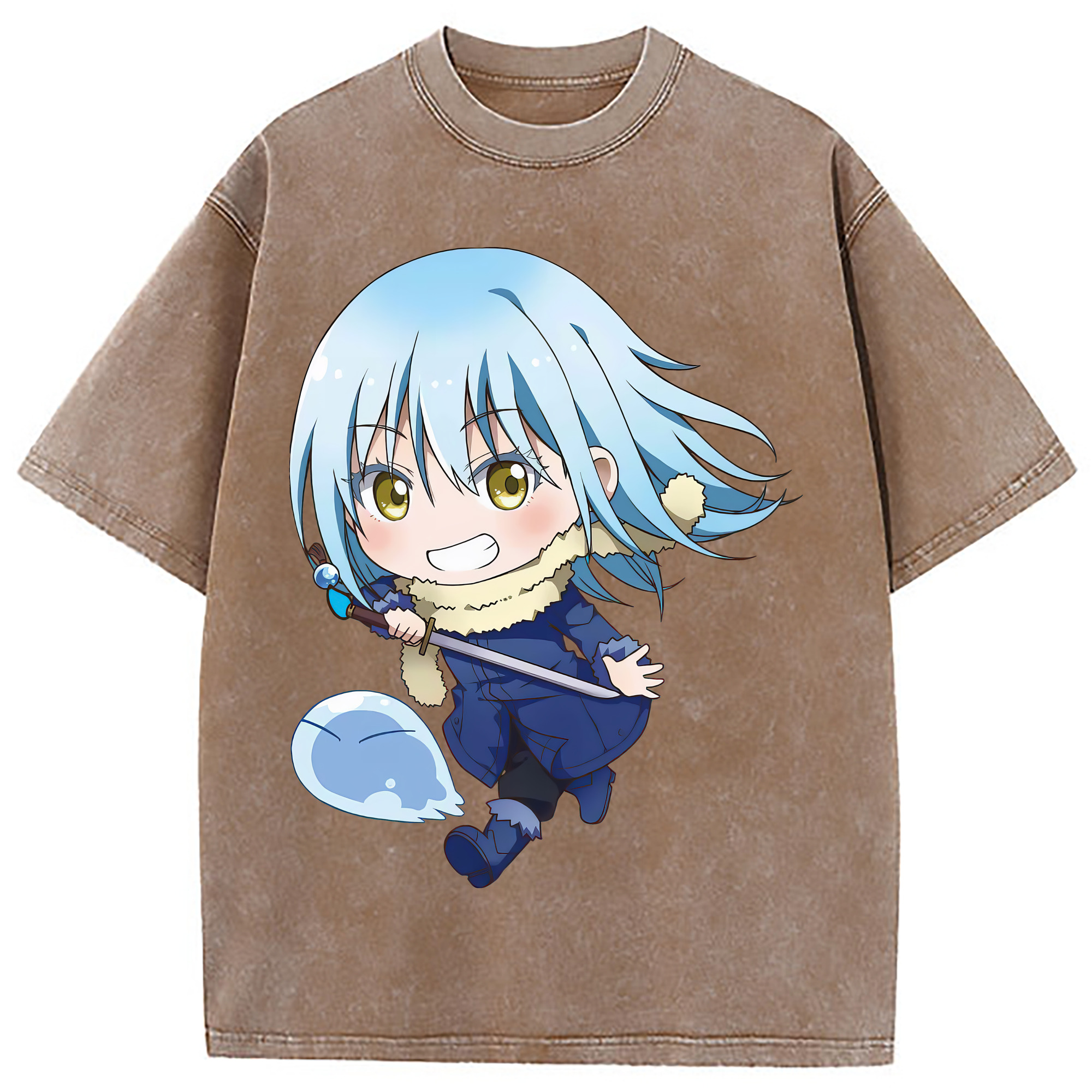 （画像用） 転スラ Regarding Reincarnated to Slime 綿100% ヴィンテージ風 半袖Tシャツ（フロントプリント）