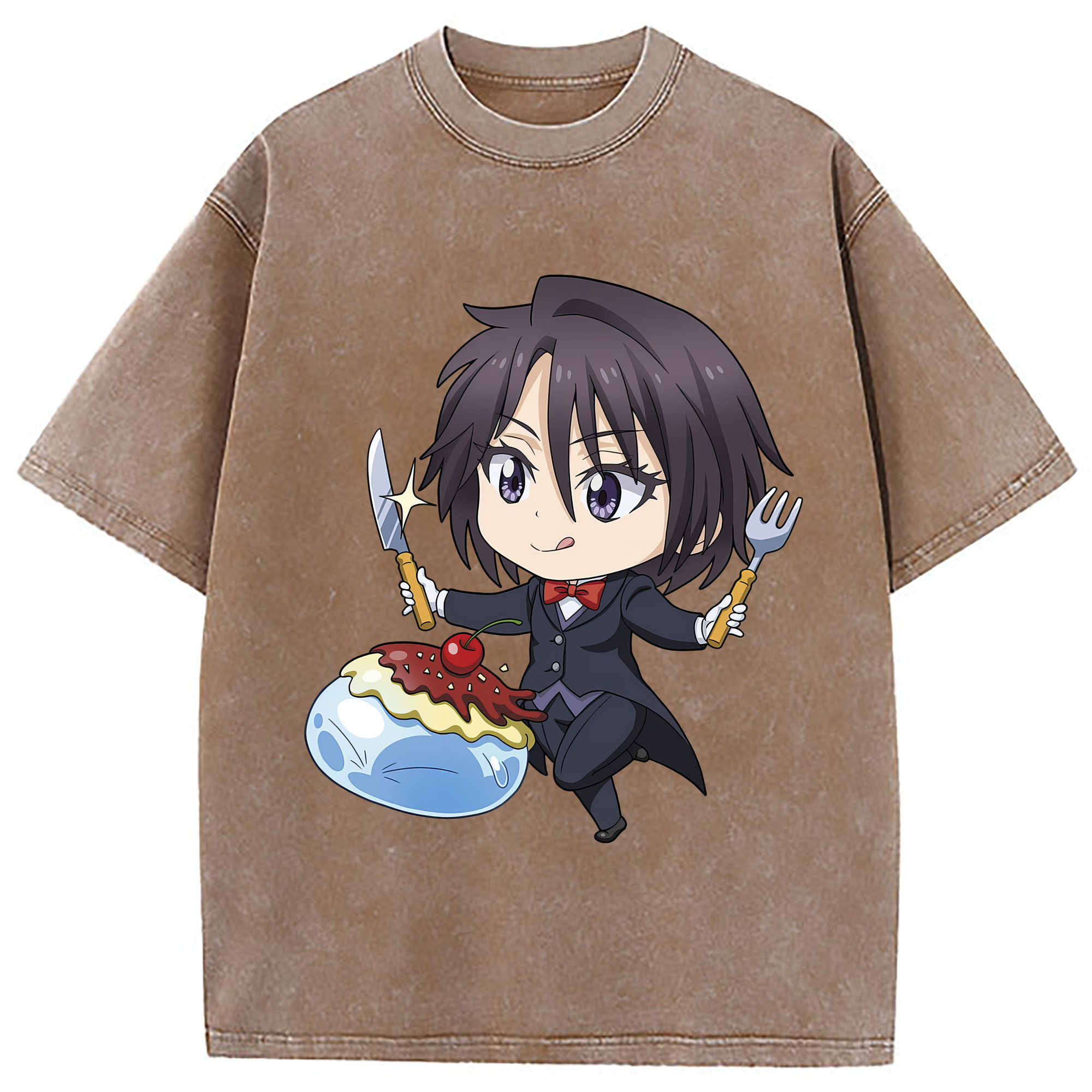 （画像用） 転スラ Regarding Reincarnated to Slime 綿100% ヴィンテージ風 半袖Tシャツ（フロントプリント）