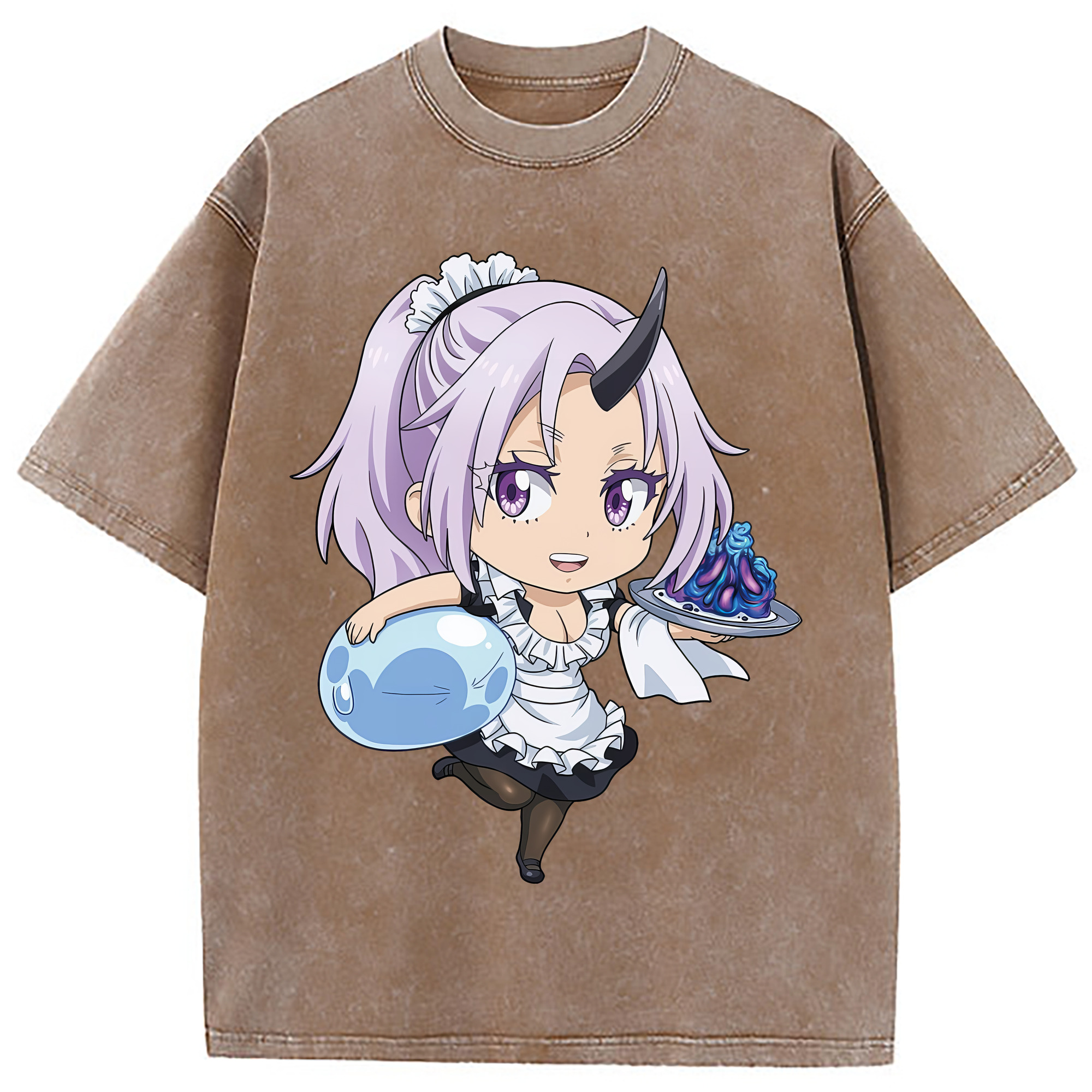 （画像用） 転スラ Regarding Reincarnated to Slime 綿100% ヴィンテージ風 半袖Tシャツ（フロントプリント）