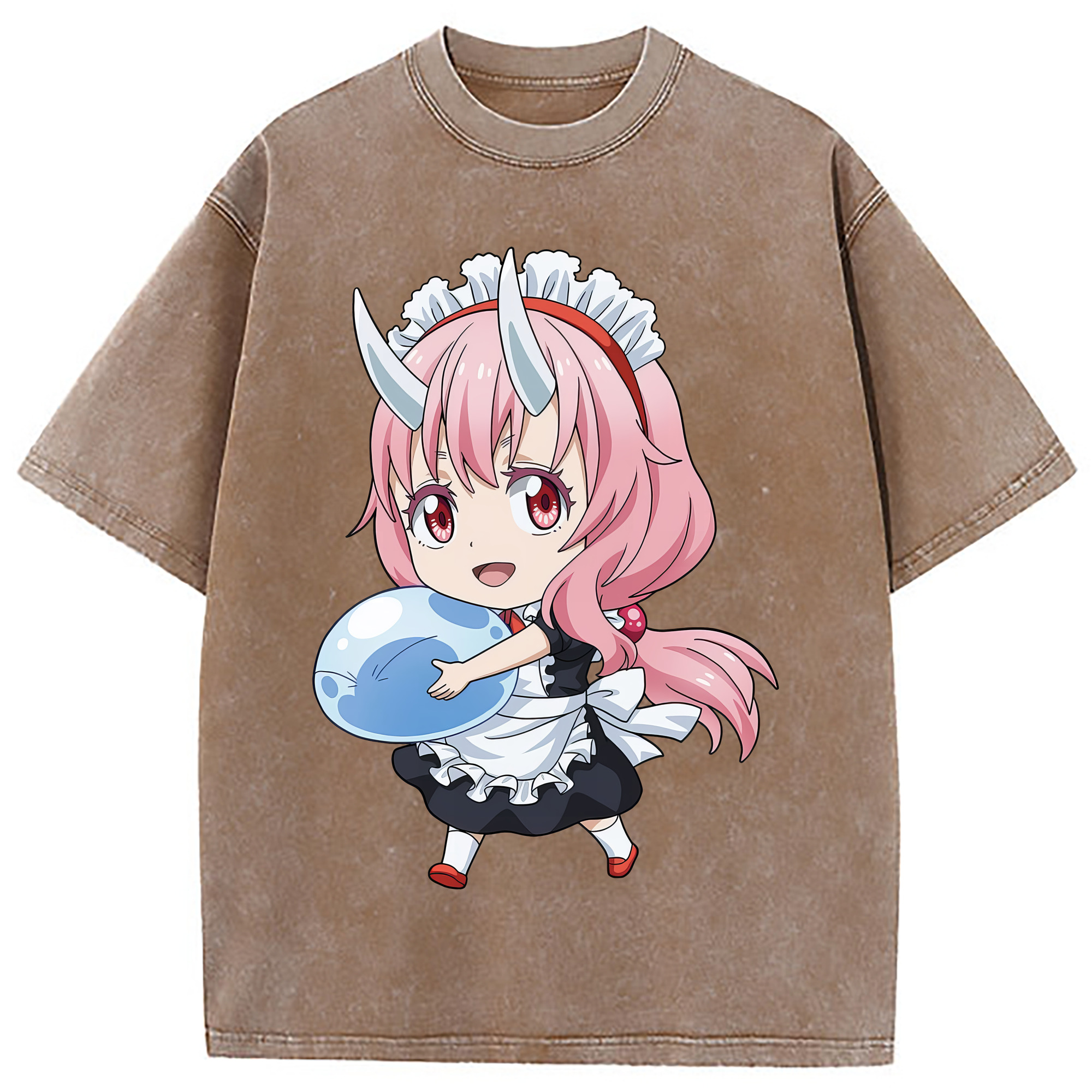 （画像用） 転スラ Regarding Reincarnated to Slime 綿100% ヴィンテージ風 半袖Tシャツ（フロントプリント）