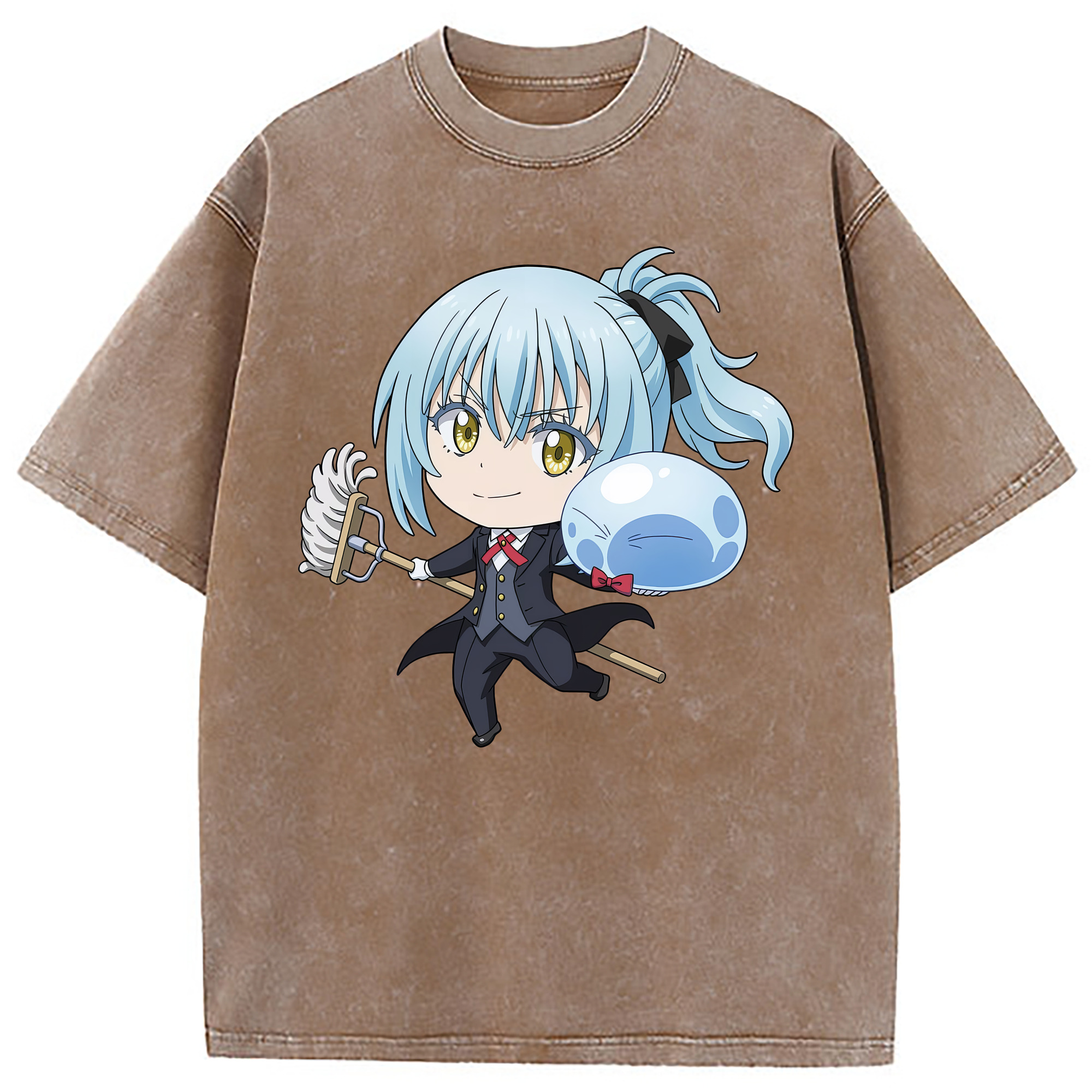 （画像用） 転スラ Regarding Reincarnated to Slime 綿100% ヴィンテージ風 半袖Tシャツ（フロントプリント）