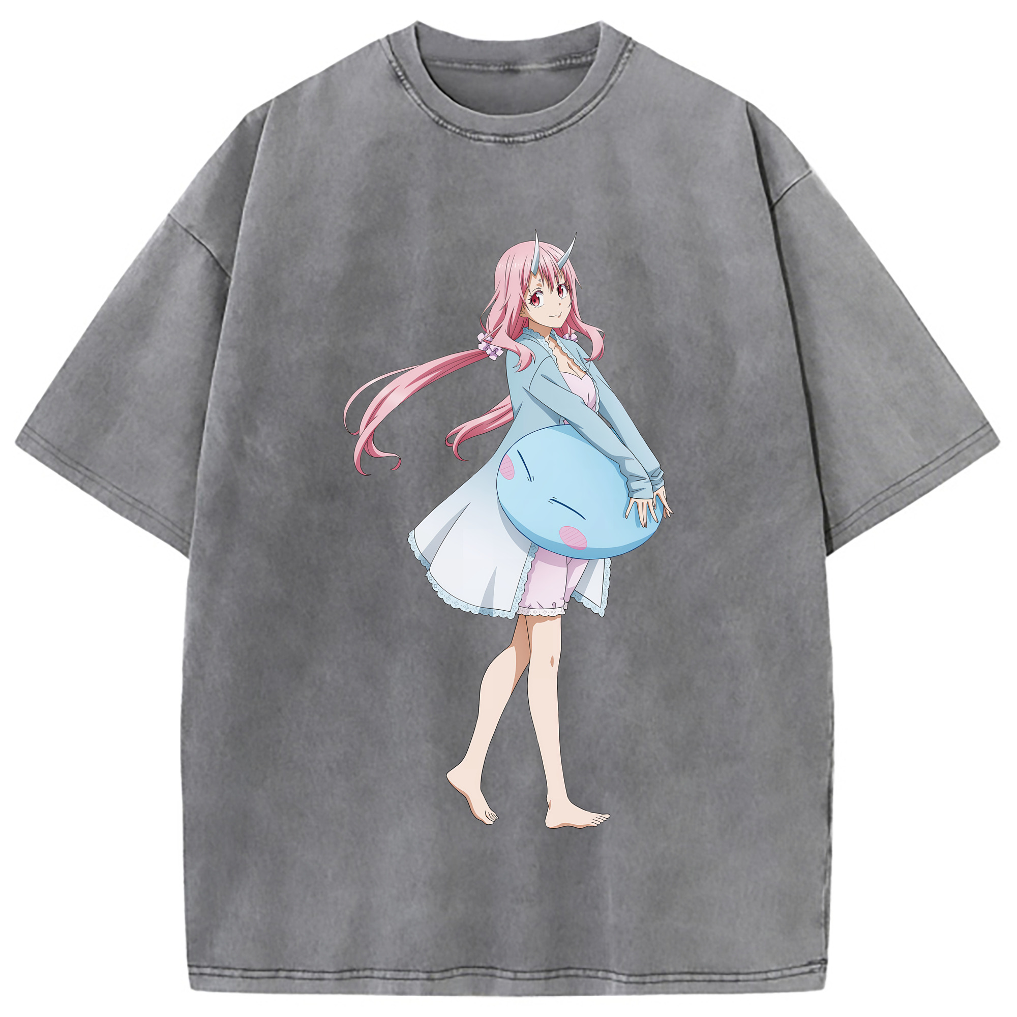 （画像用） 転スラ Regarding Reincarnated to Slime 綿100% ヴィンテージ風 半袖Tシャツ（フロントプリント）