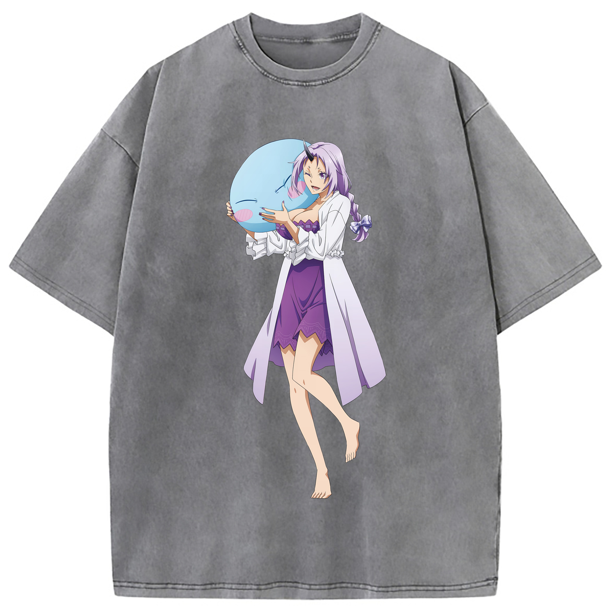 （画像用） 転スラ Regarding Reincarnated to Slime 綿100% ヴィンテージ風 半袖Tシャツ（フロントプリント）