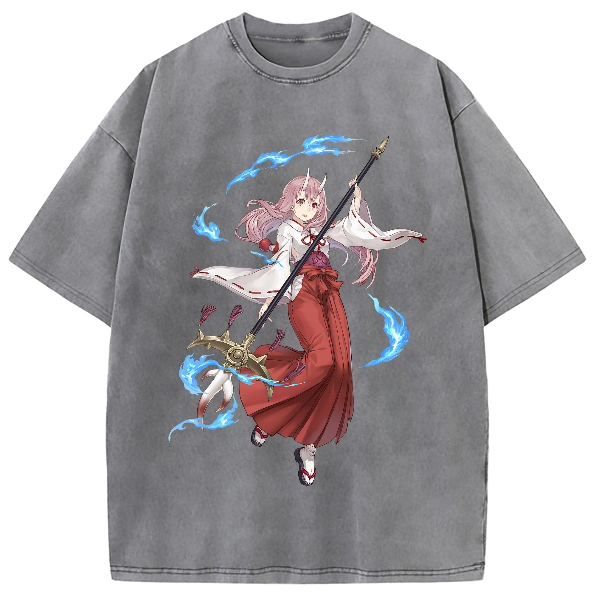 （画像用） 転スラ Regarding Reincarnated to Slime 綿100% ヴィンテージ風 半袖Tシャツ（フロントプリント）