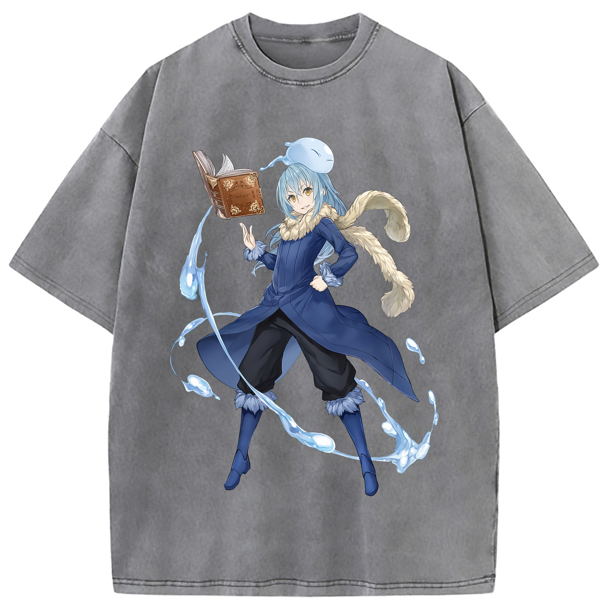 （画像用） 転スラ Regarding Reincarnated to Slime 綿100% ヴィンテージ風 半袖Tシャツ（フロントプリント）