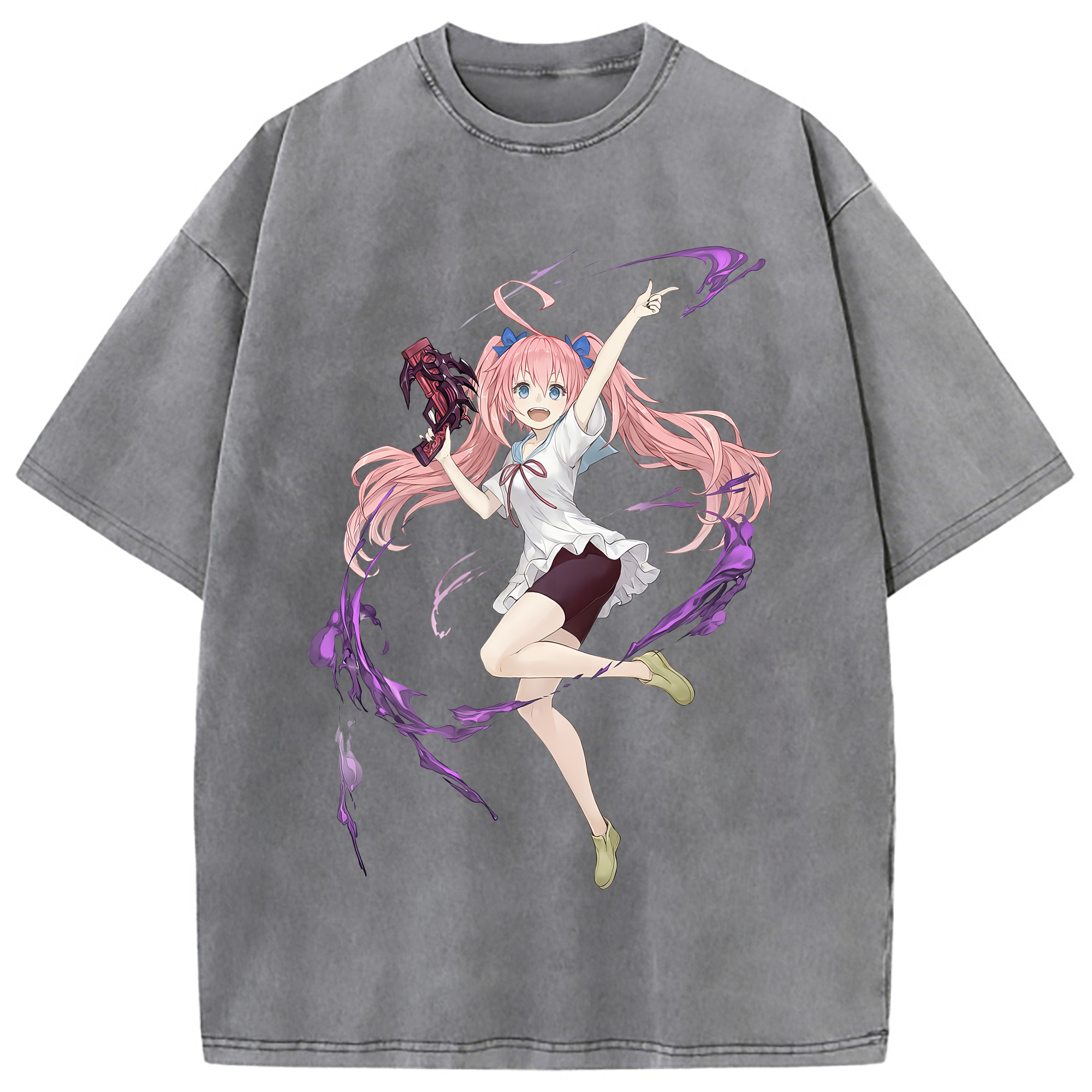 （画像用） 転スラ Regarding Reincarnated to Slime 綿100% ヴィンテージ風 半袖Tシャツ（フロントプリント）