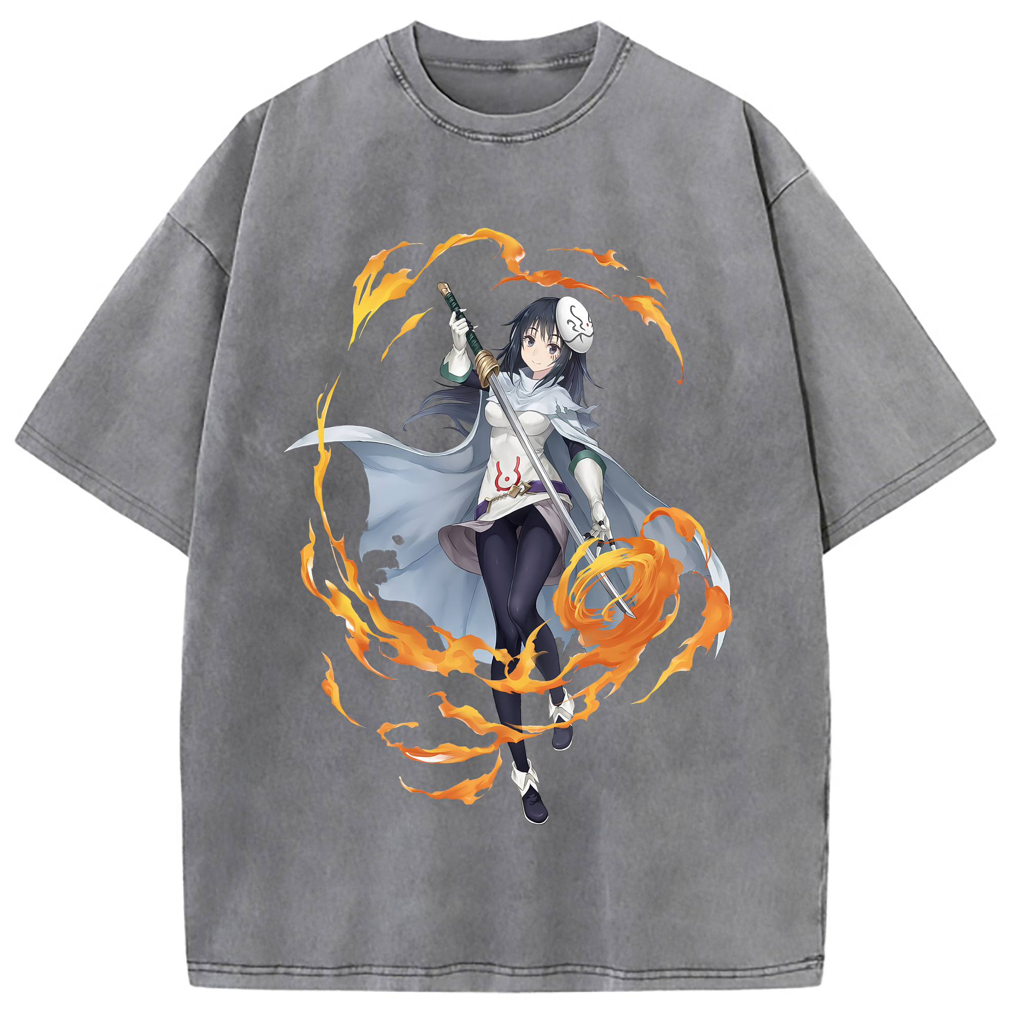 （画像用） 転スラ Regarding Reincarnated to Slime 綿100% ヴィンテージ風 半袖Tシャツ（フロントプリント）
