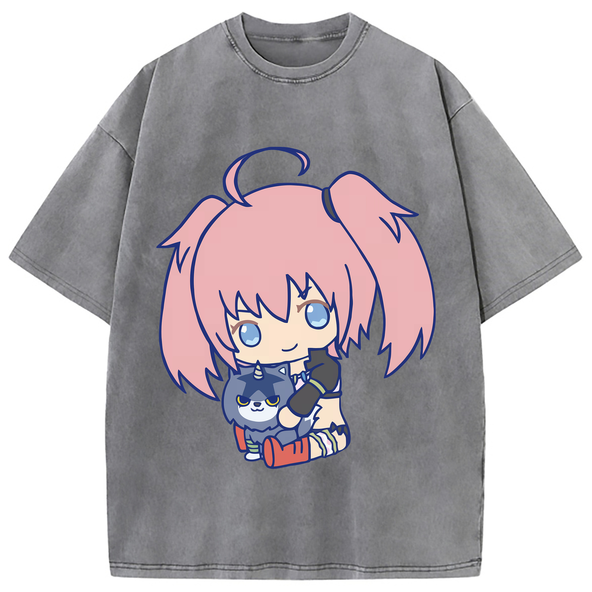 （画像用） 転スラ Regarding Reincarnated to Slime 綿100% ヴィンテージ風 半袖Tシャツ（フロントプリント）