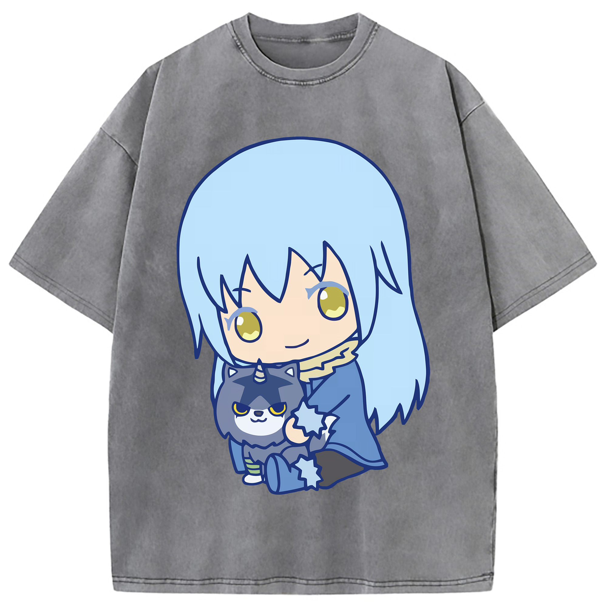 （画像用） 転スラ Regarding Reincarnated to Slime 綿100% ヴィンテージ風 半袖Tシャツ（フロントプリント）